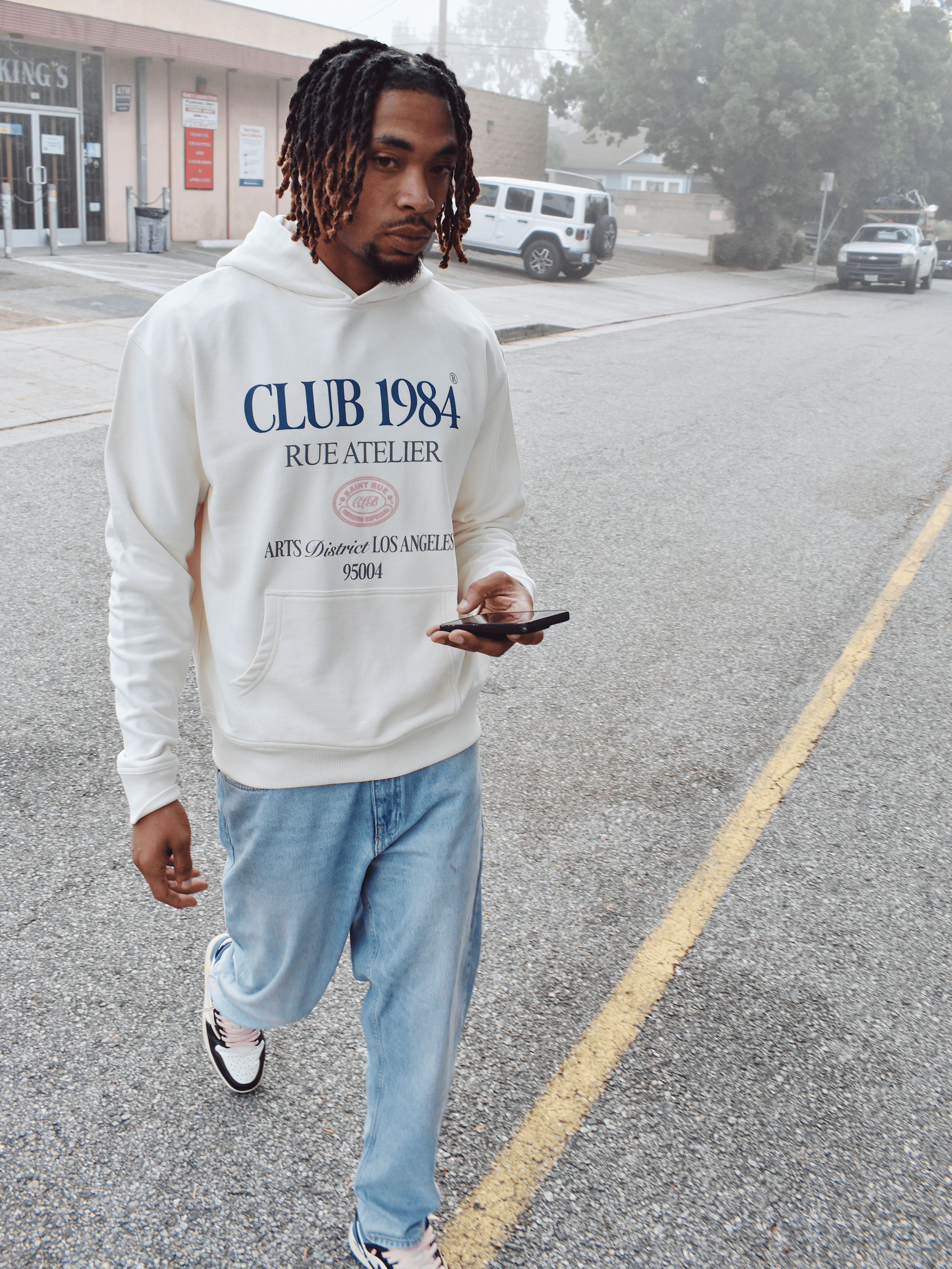 CLUB 1984. Arts District Hoodie - Off White Hoodie