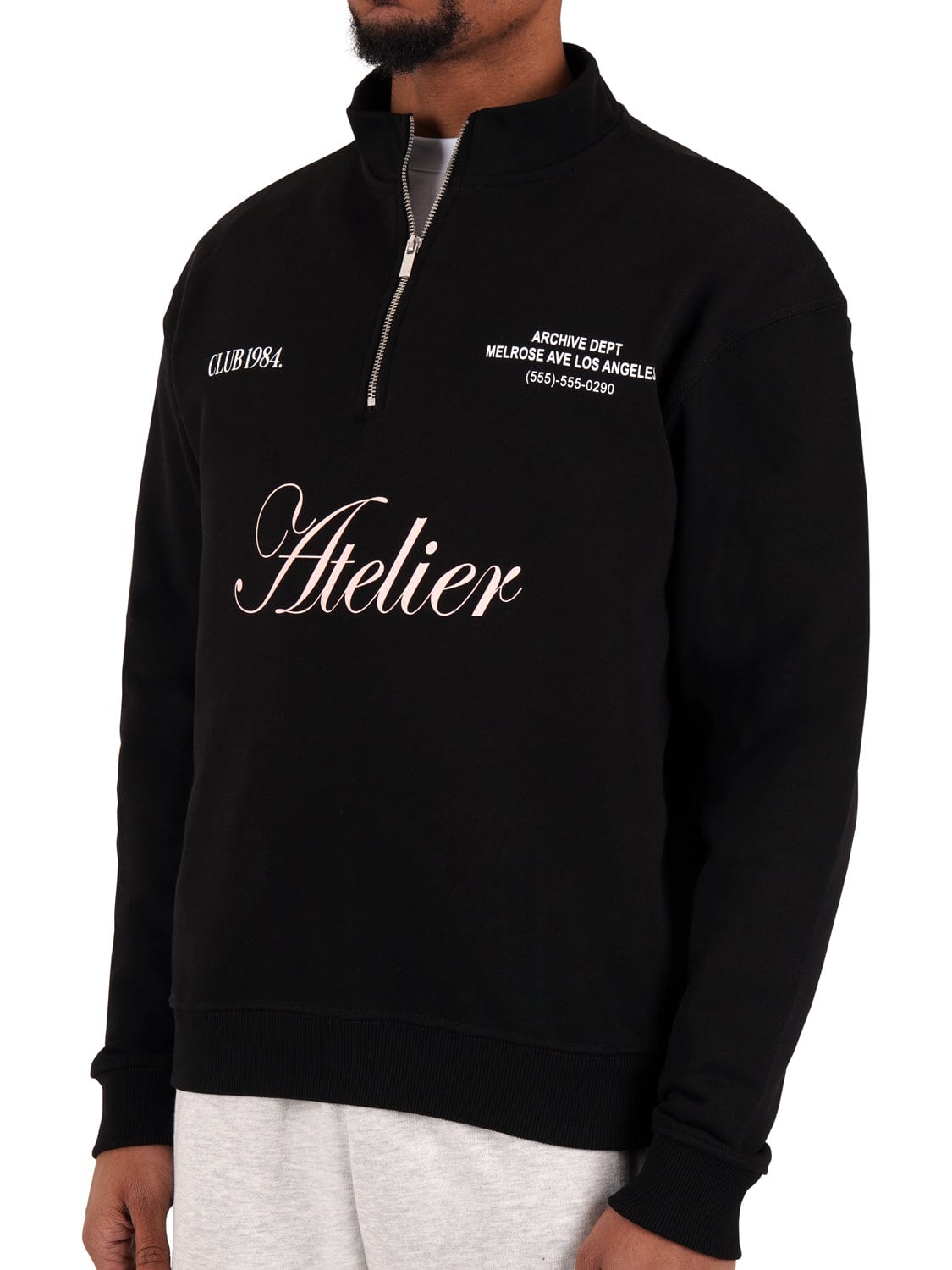 CLUB 1984. Atelier 1/4 Zip - Black 1/4 zip