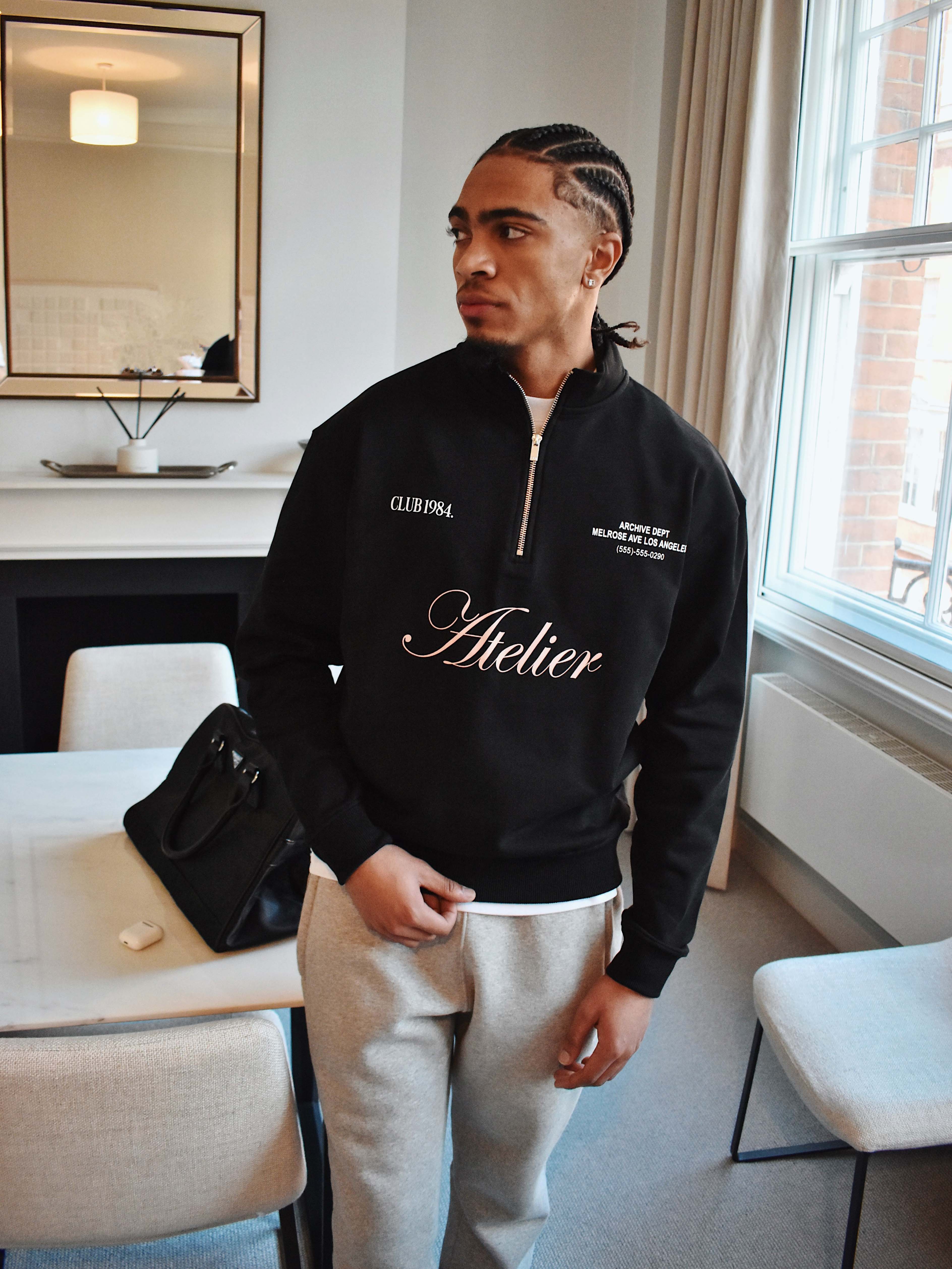 CLUB 1984. Atelier 1/4 Zip - Black 1/4 zip