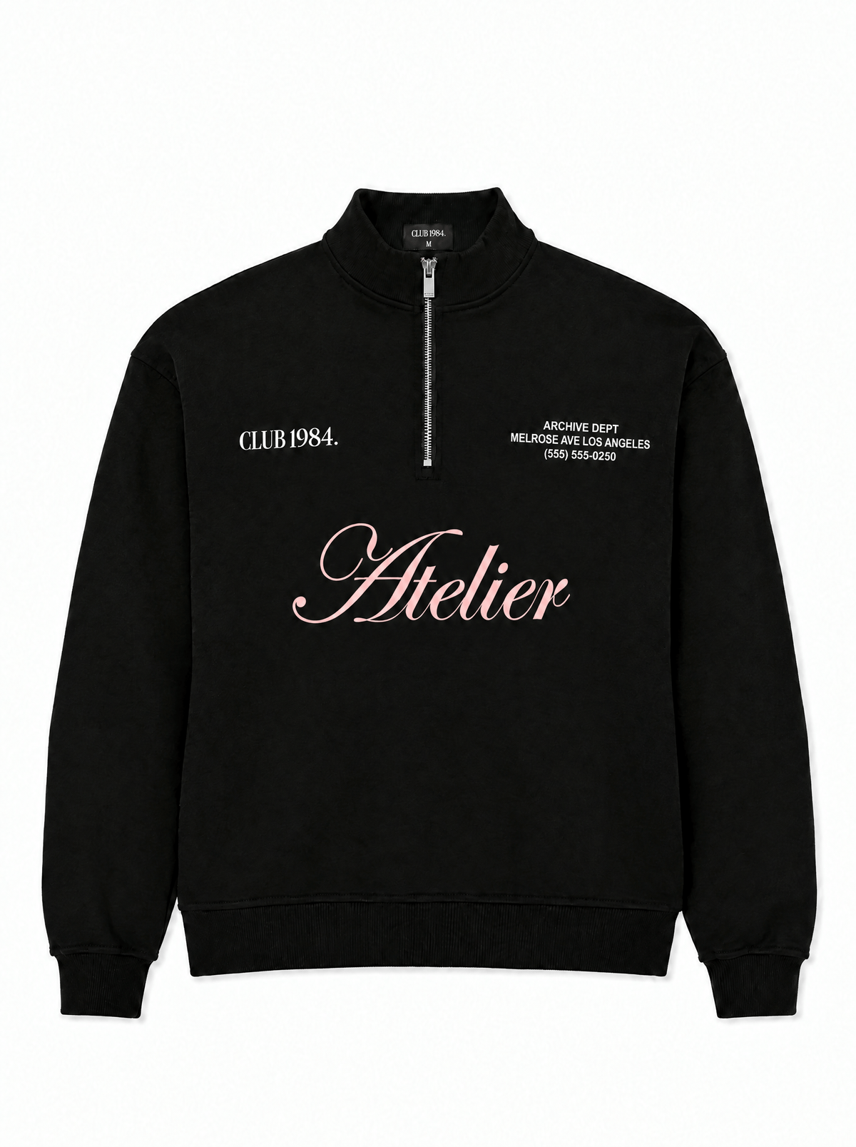 CLUB 1984. Atelier 1/4 Zip - Black 1/4 zip