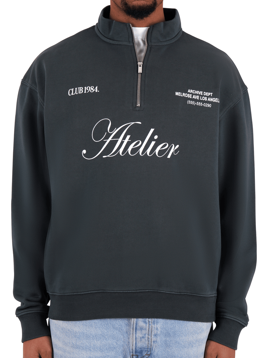 Atelier 1/4 Zip - Washed Grey – CLUB 1984