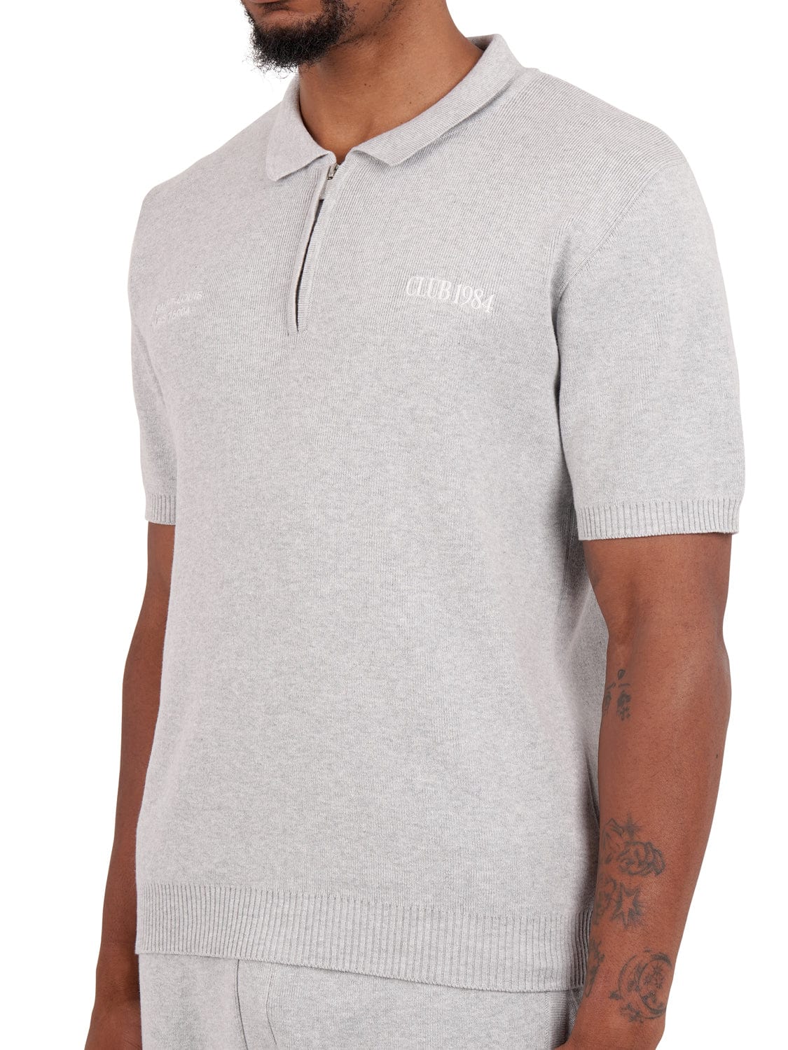 CLUB 1984. Atelier Knit Polo - Grey Polo Shirts