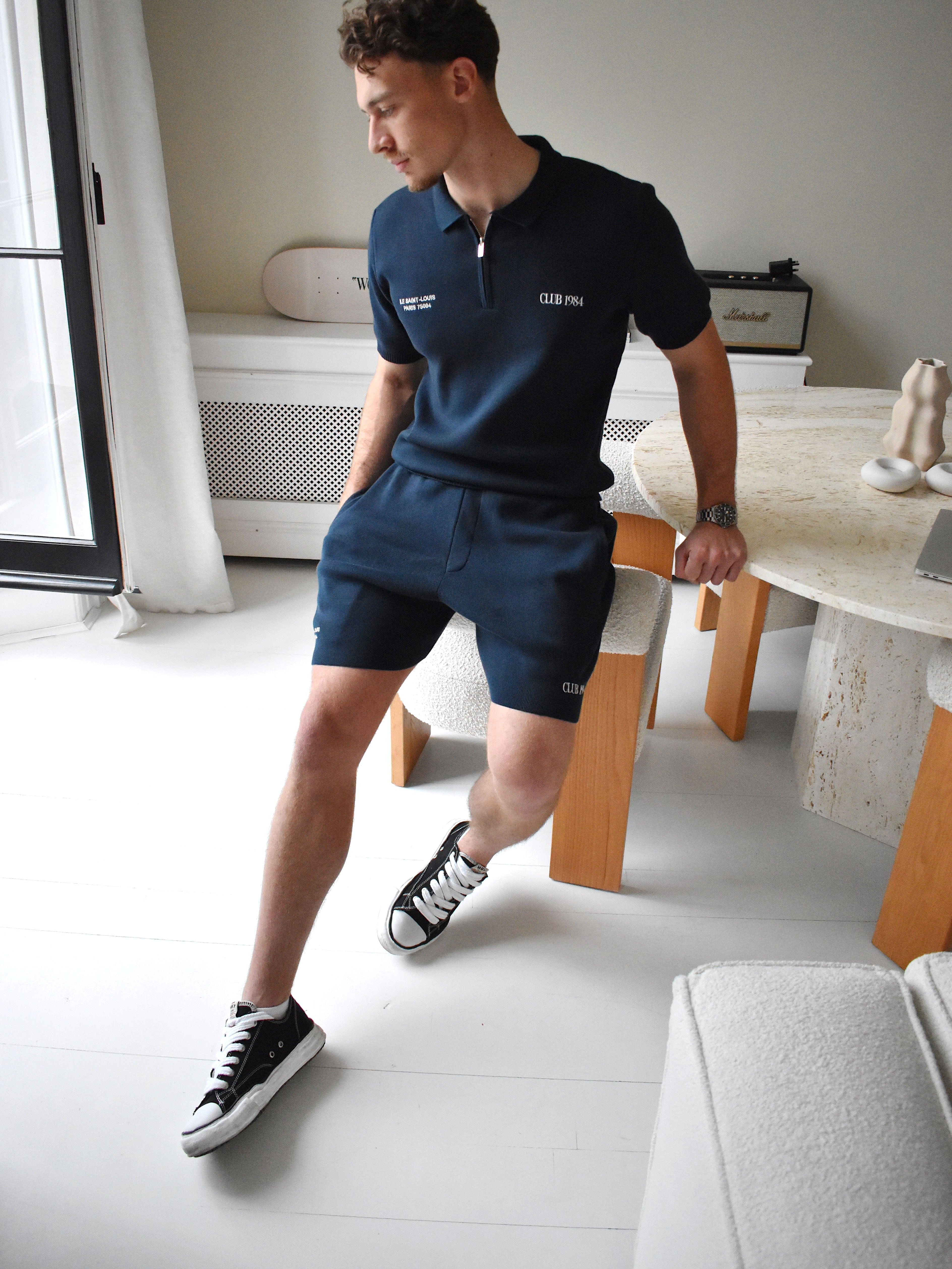 CLUB 1984. Atelier Knit Polo - Navy Polo Shirts
