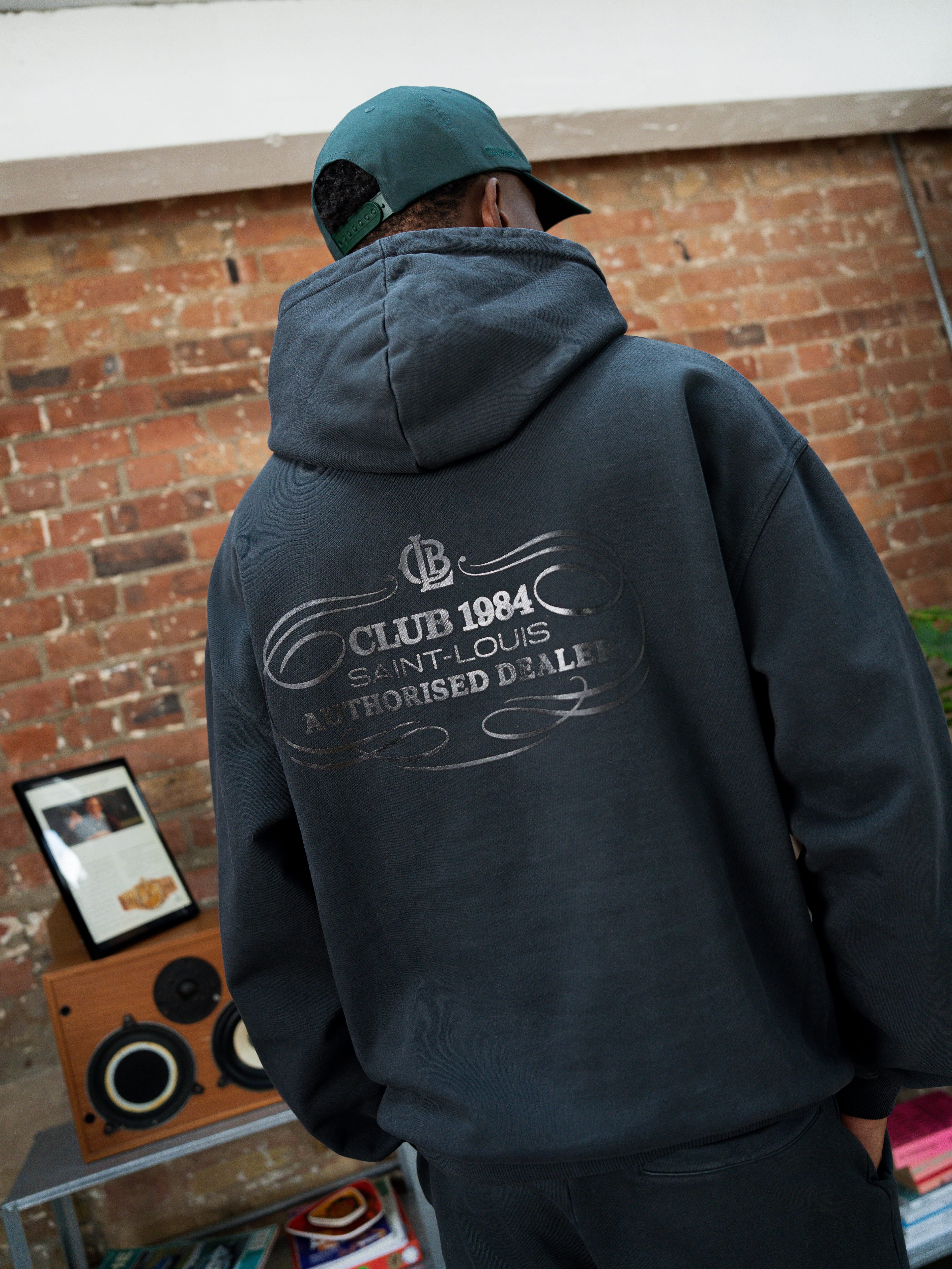 CLUB 1984. Authorised Dealer Hoodie - Washed Black Hoodie