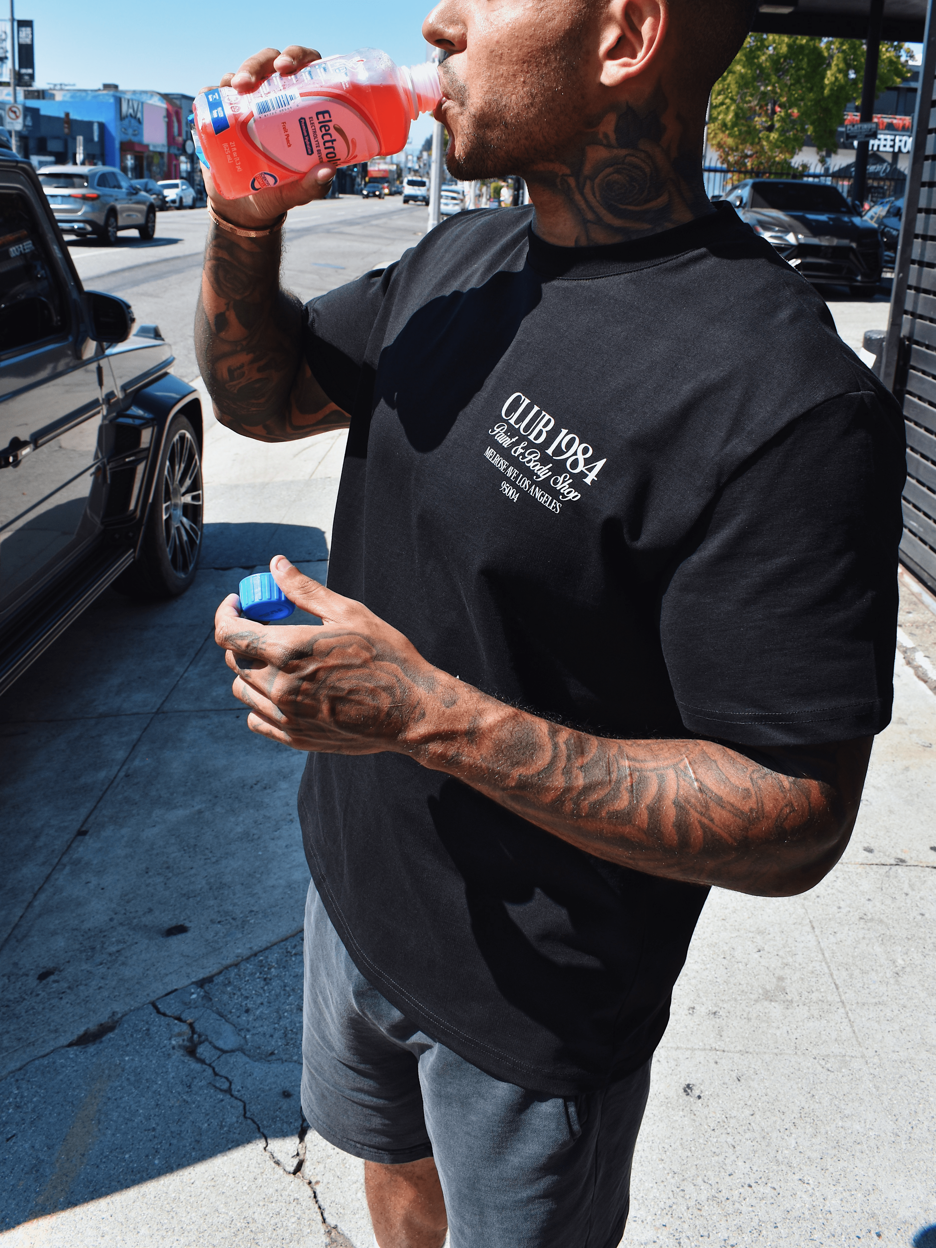 CLUB 1984. Body Shop T-shirt - Black T-Shirt