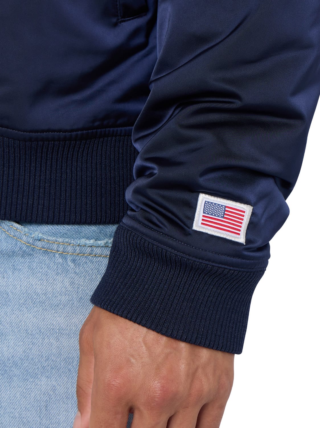 CLUB 1984. Bronx Satin Bomber - Navy Jacket