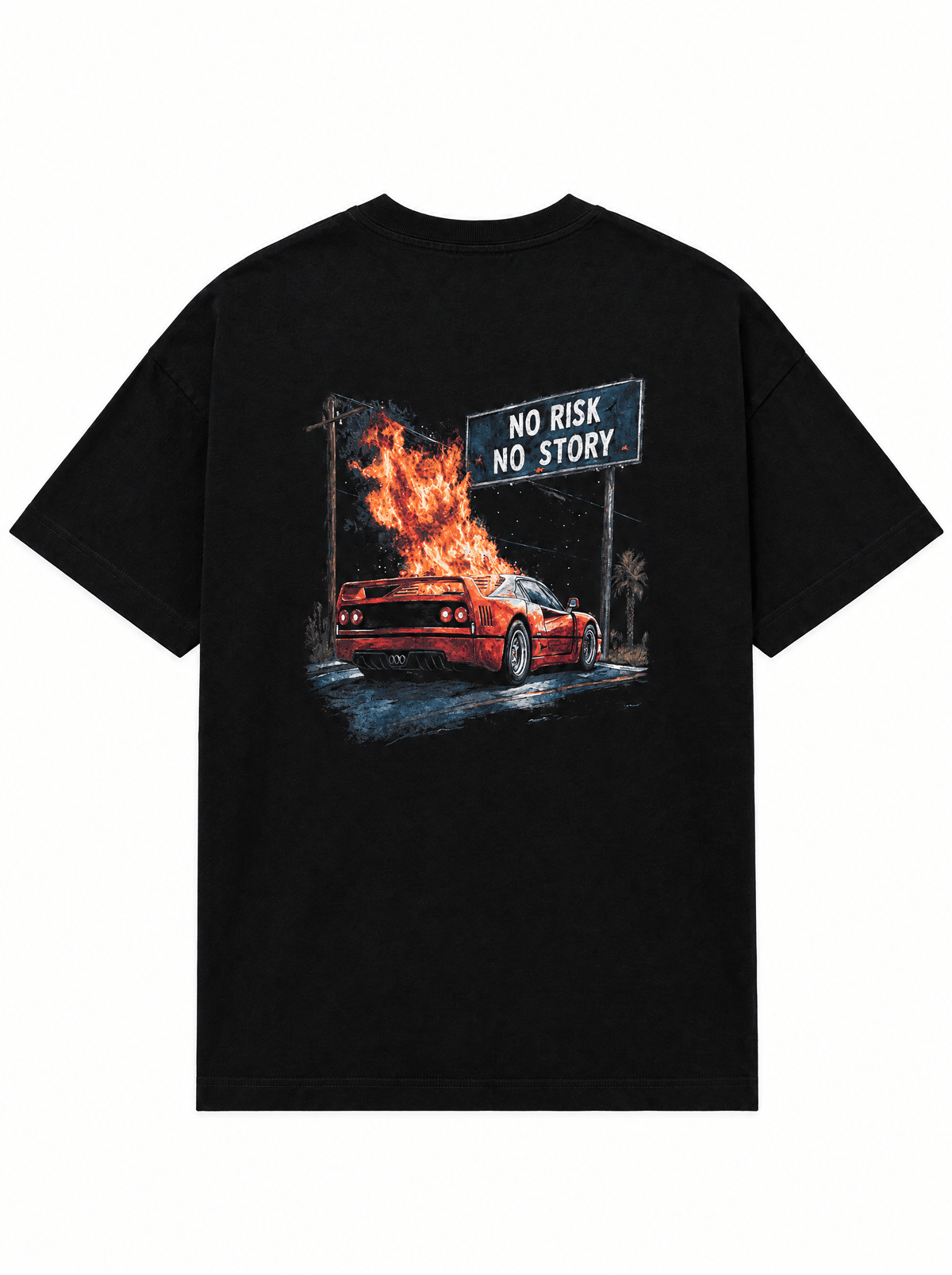CLUB 1984. Burn Out T-shirt - Black T-Shirt