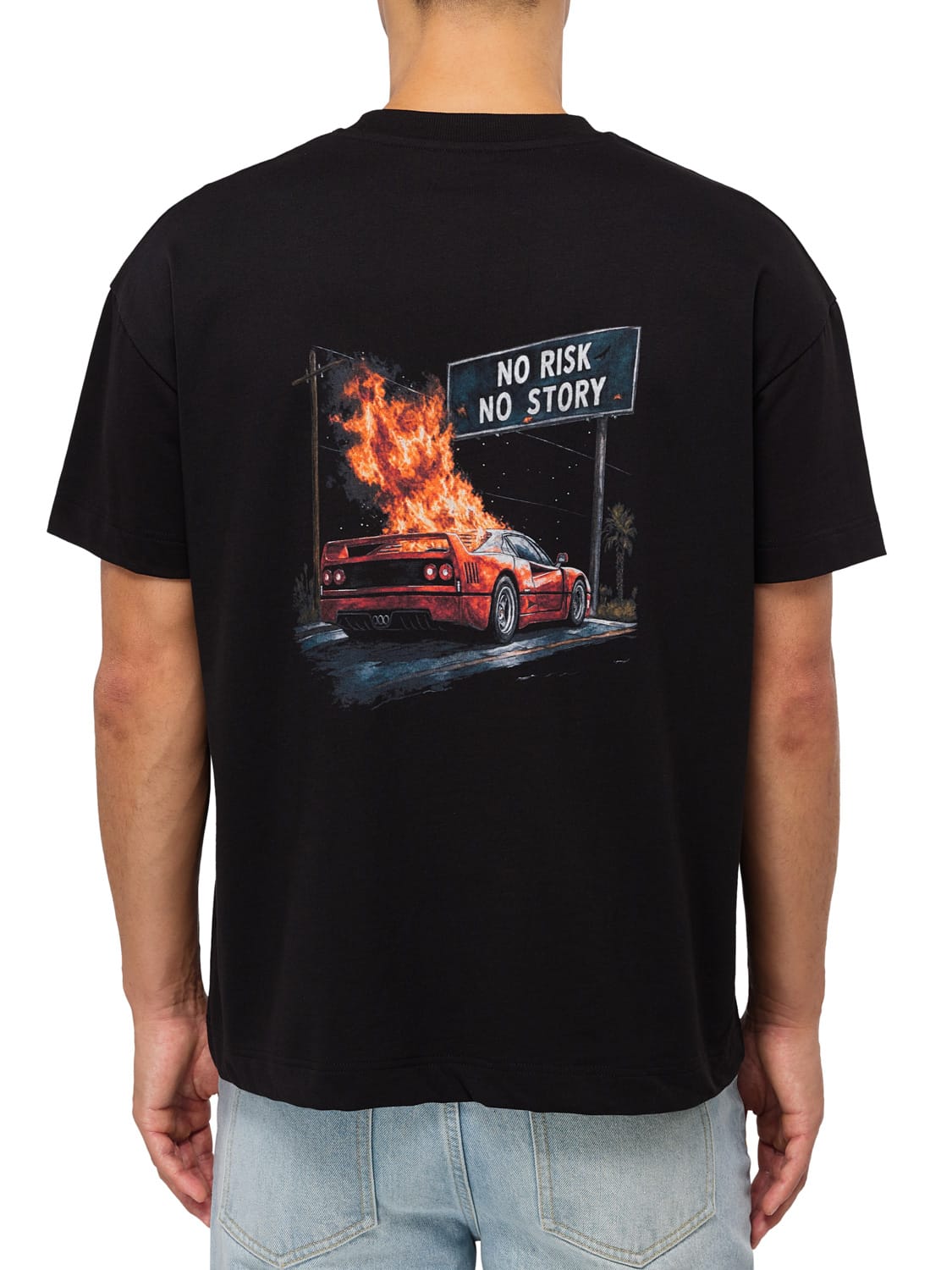 CLUB 1984. Burn Out T-shirt - Black T-Shirt