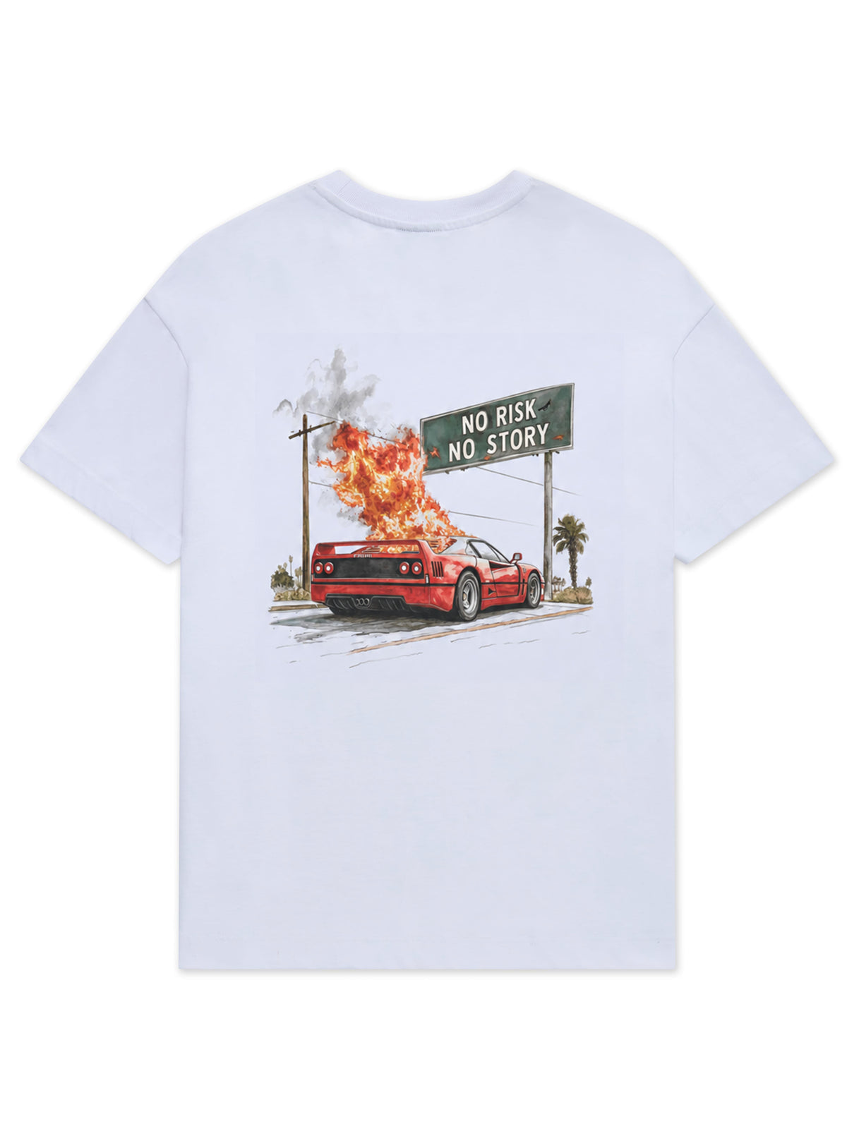 CLUB 1984. Burn Out T-shirt - White (PRE ORDER) T-Shirt