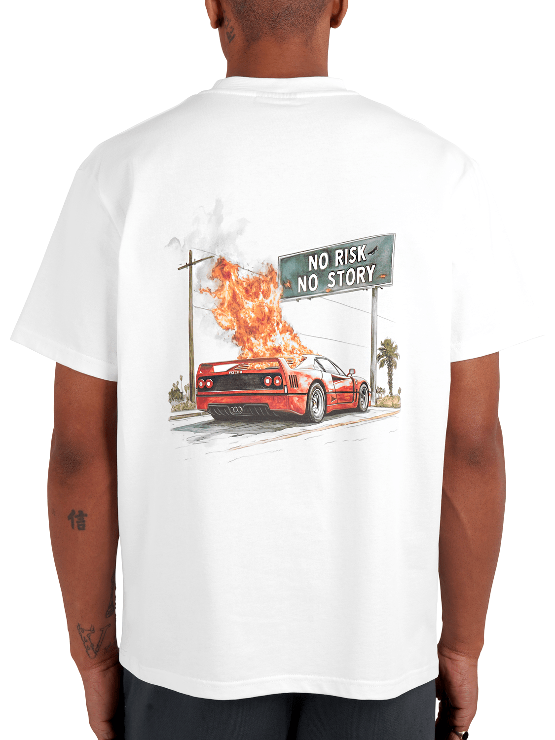 CLUB 1984. Burn Out T-shirt - White T-Shirt