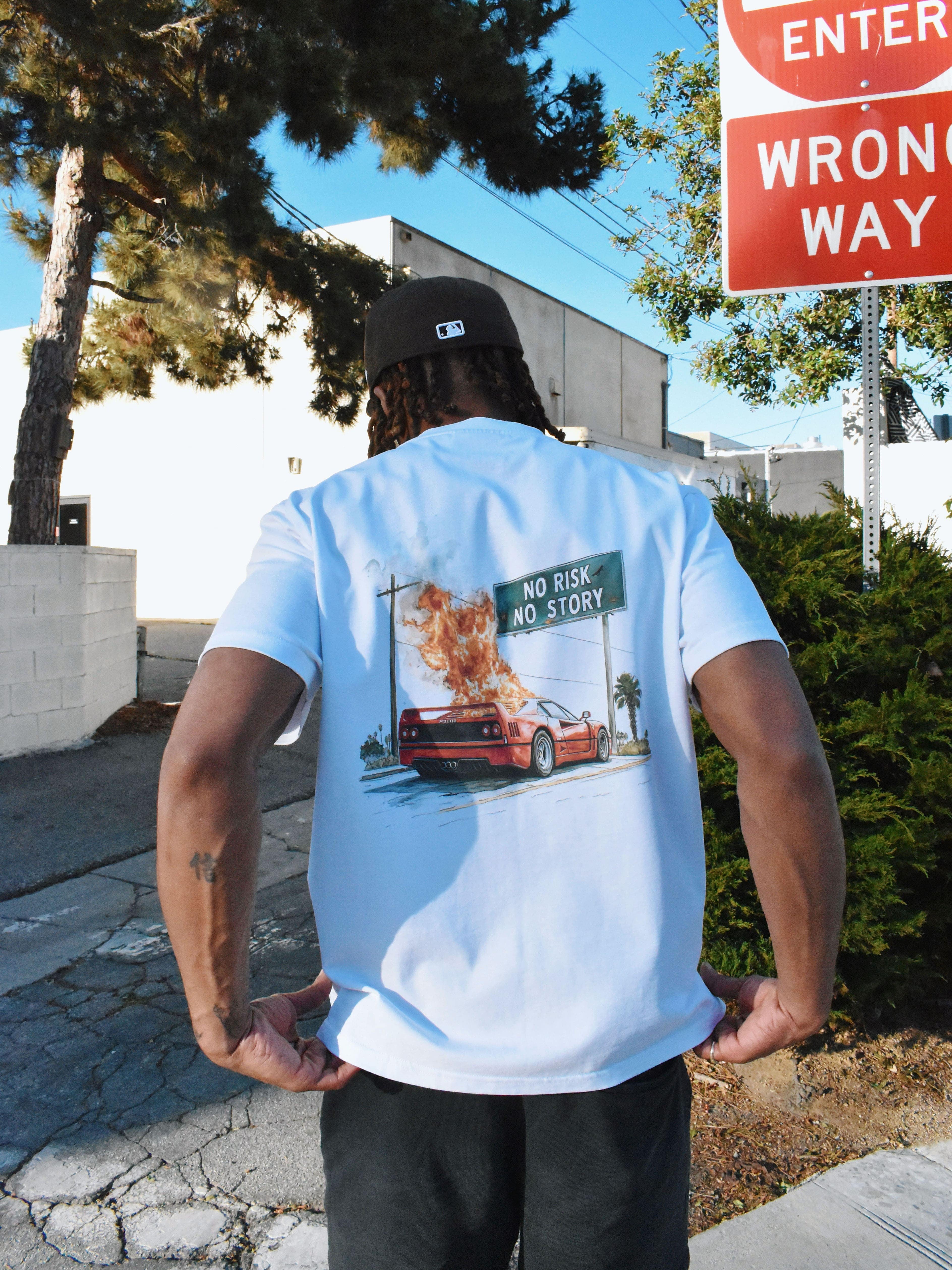 CLUB 1984. Burn Out T-shirt - White T-Shirt