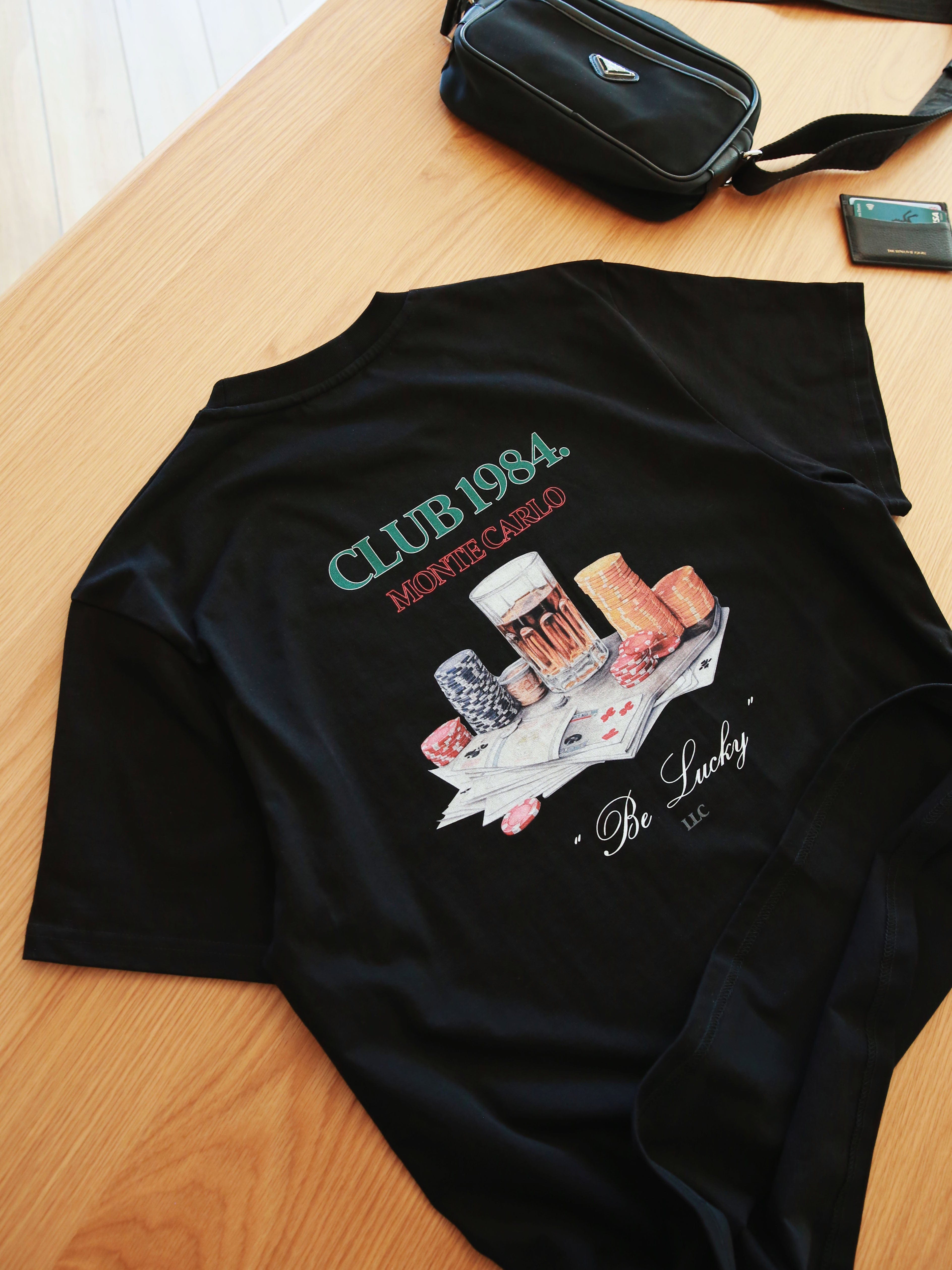 CLUB 1984. Casino T-shirt - Black T-Shirt