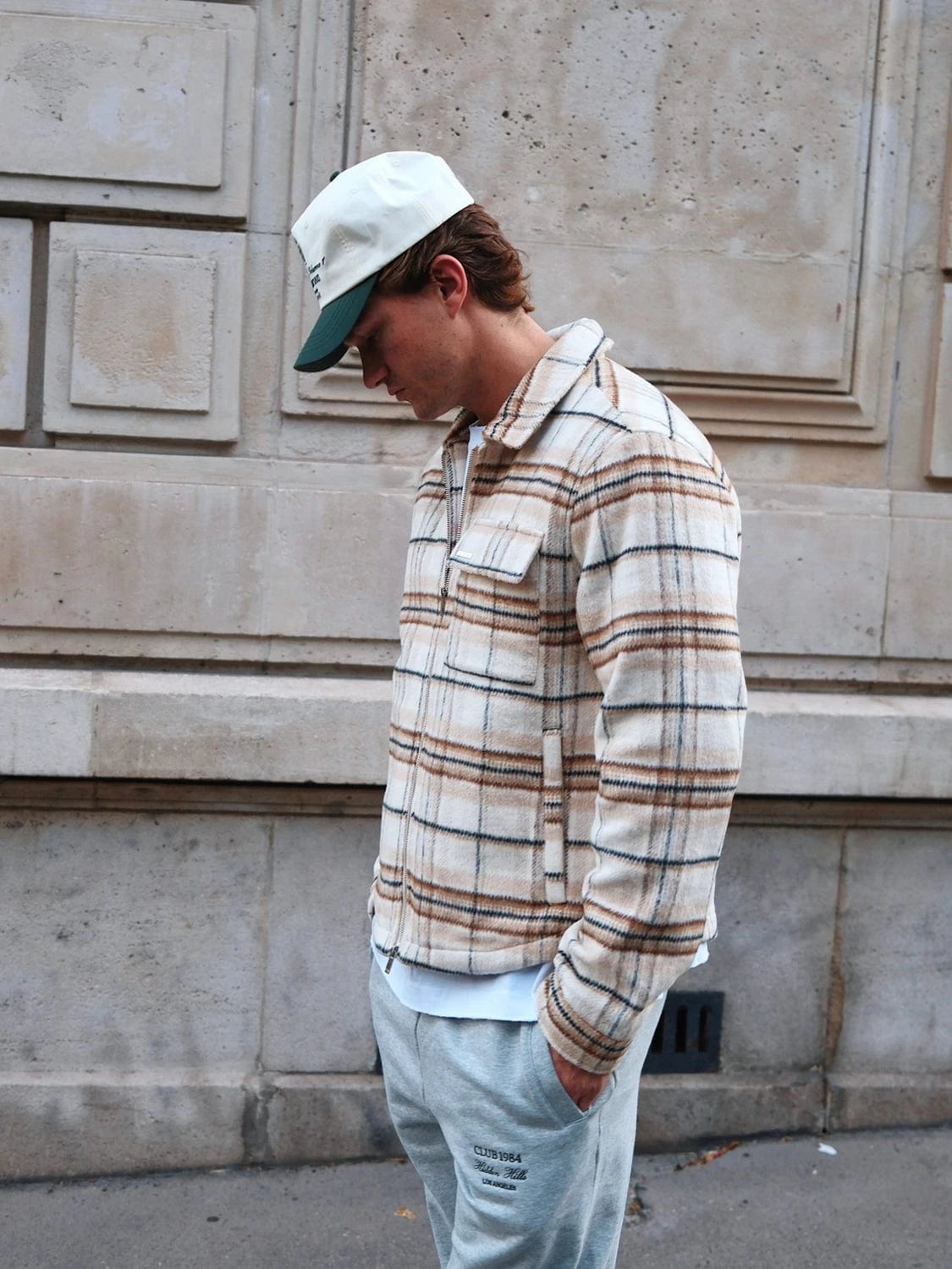 CLUB 1984. Club Checked Jacket - Beige Outerwear