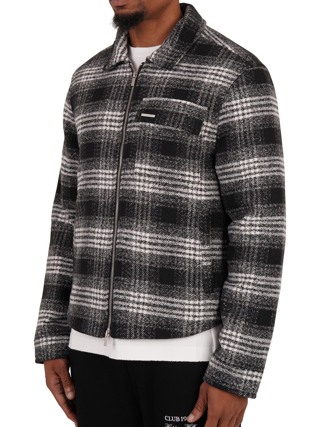 CLUB 1984. Club Checked Jacket - Black Outerwear