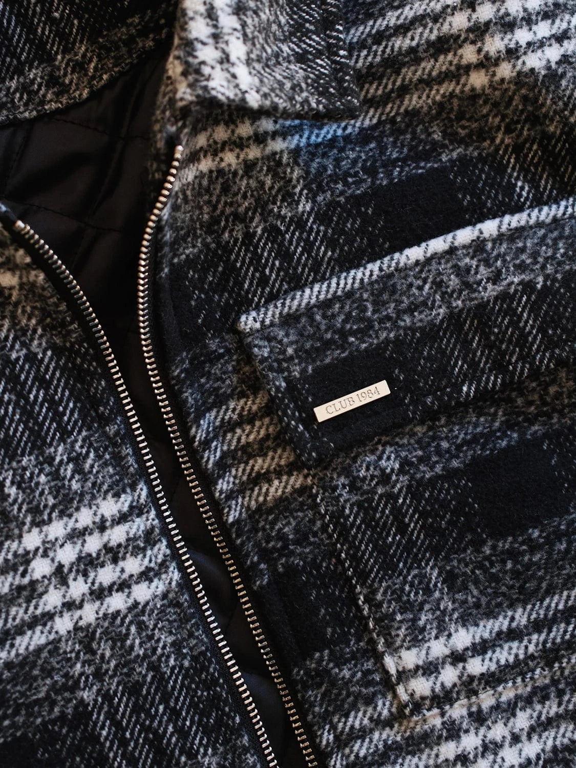 CLUB 1984. Club Checked Jacket - Black Outerwear