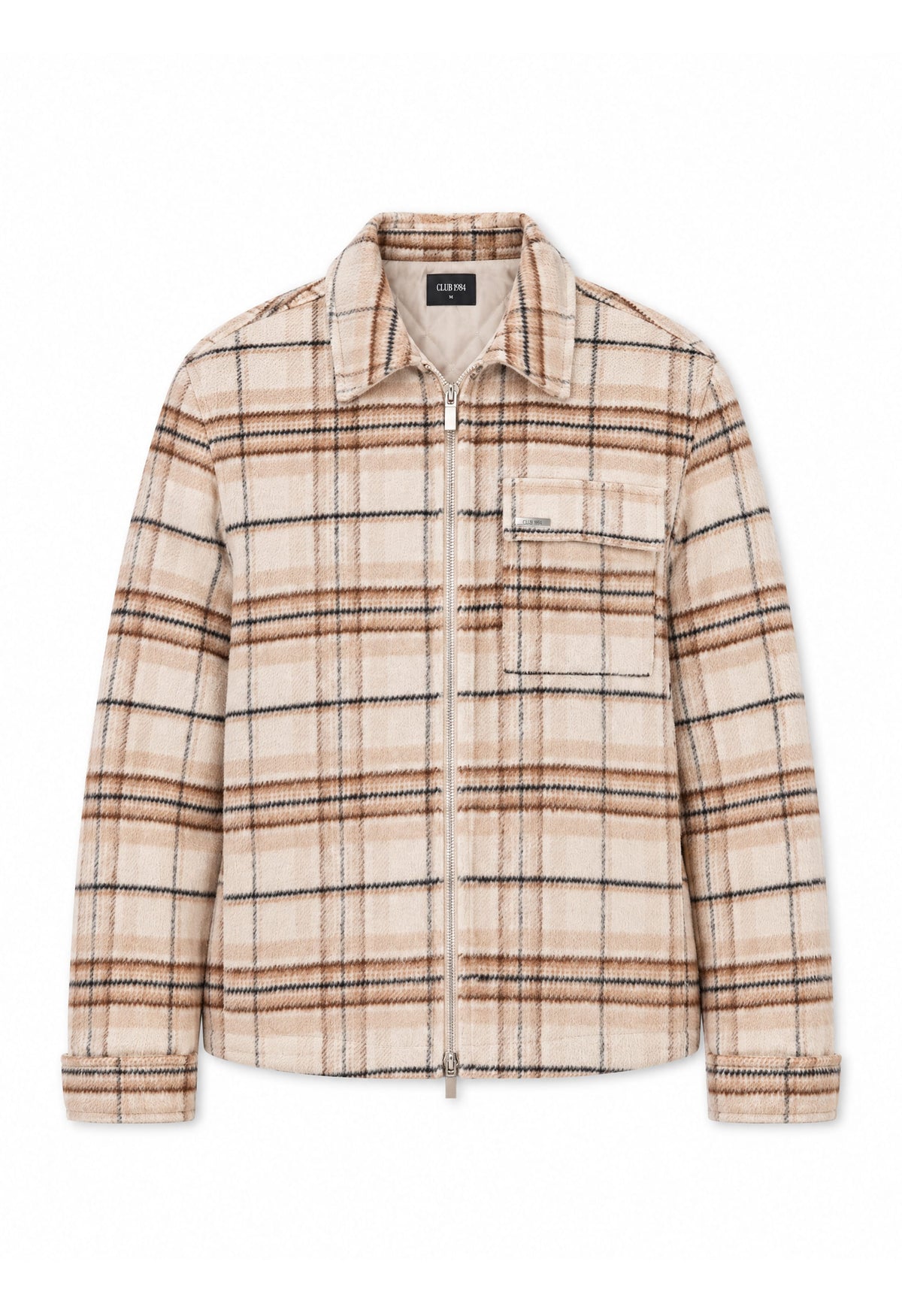 CLUB 1984. Club Checked Jacket - Tan Outerwear
