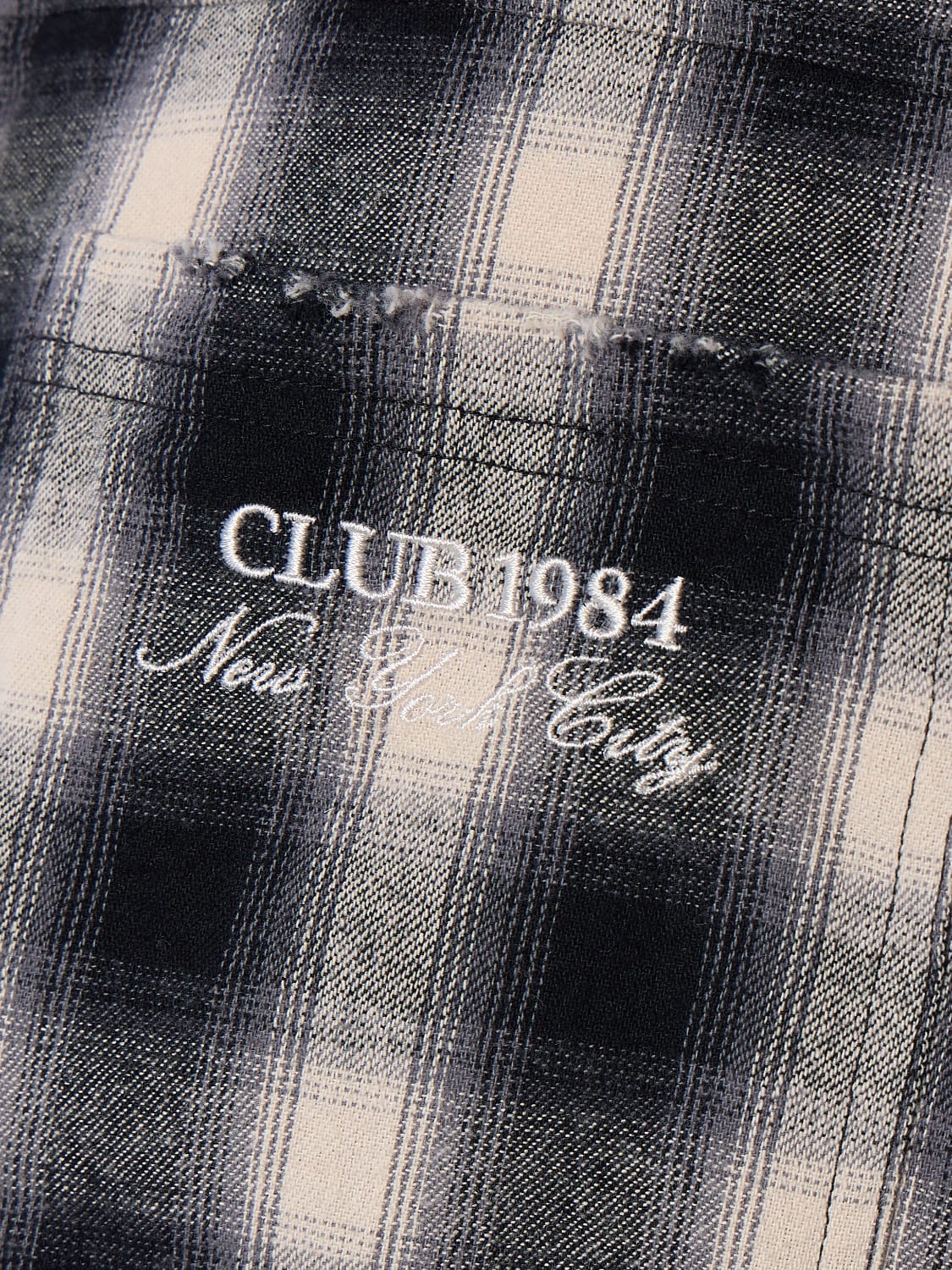 CLUB 1984. Club Checked LS Shirt - Black/White Shirt