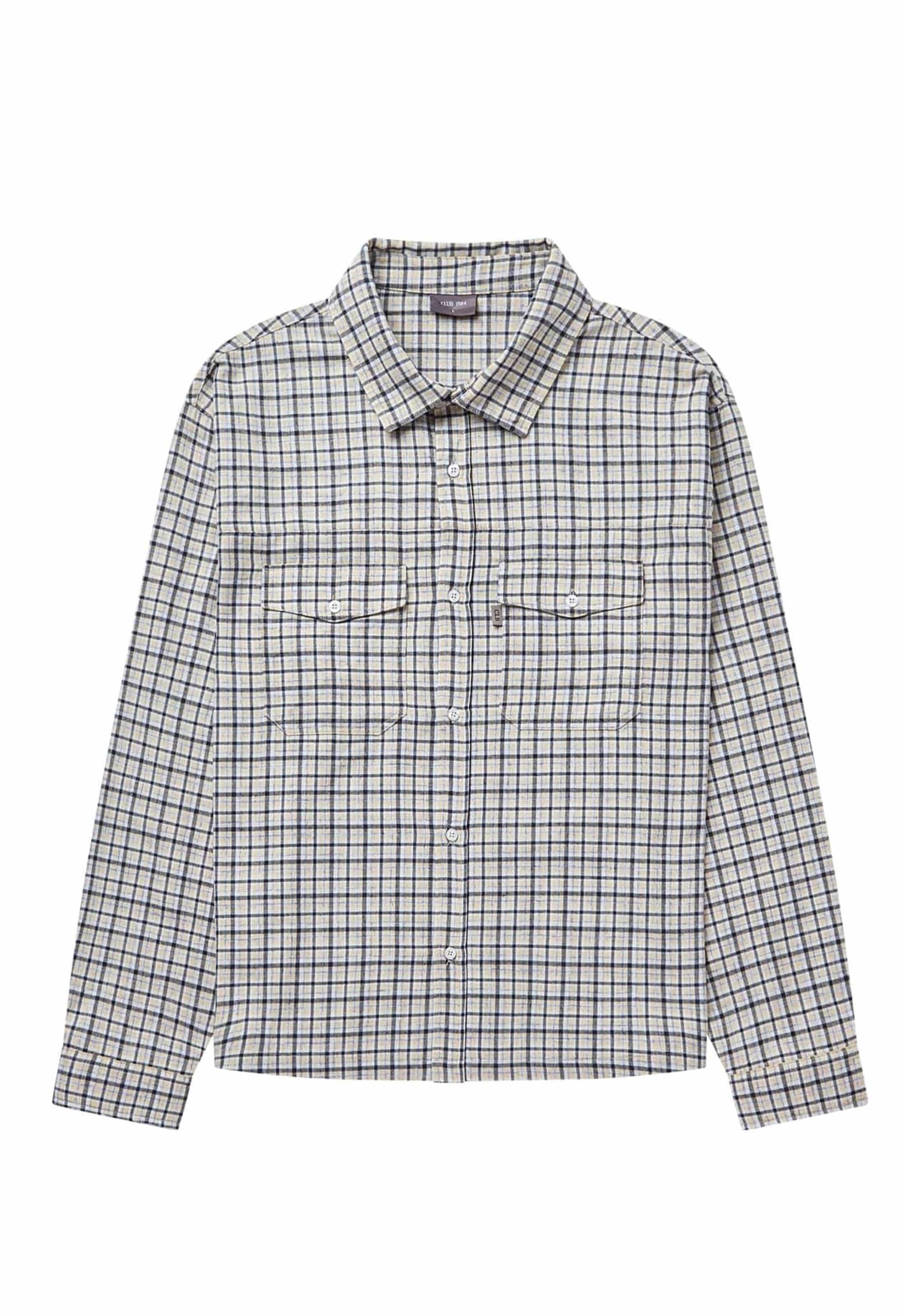 CLUB 1984. Club Checked LS Shirt - Yellow Shirt