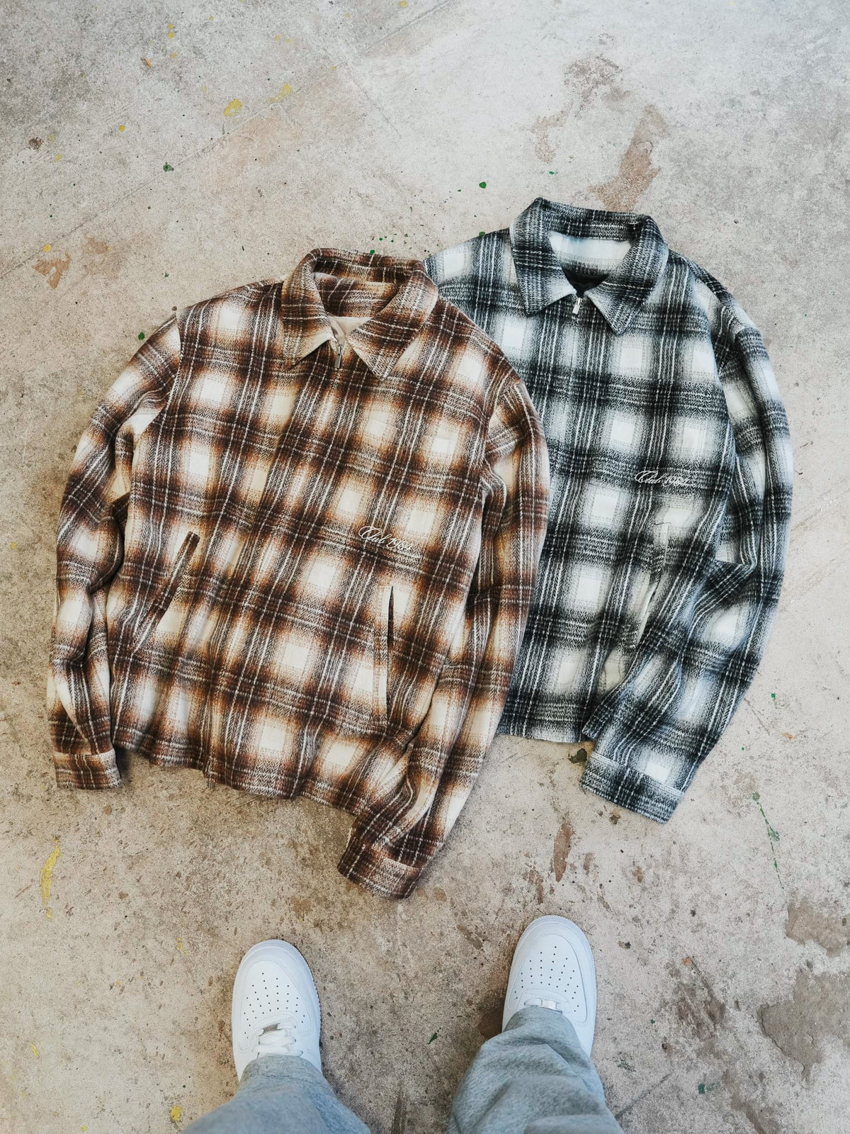 CLUB 1984. Club Checked Overshirt - Beige Shirt