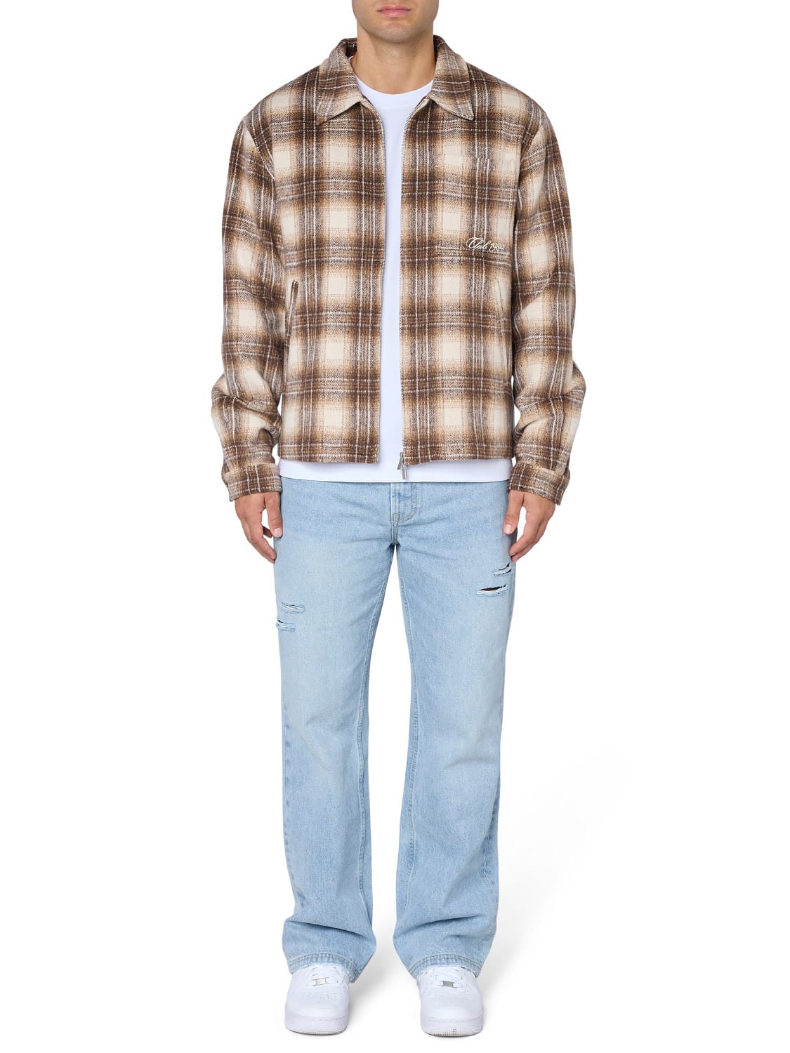 CLUB 1984. Club Checked Overshirt - Beige Shirt