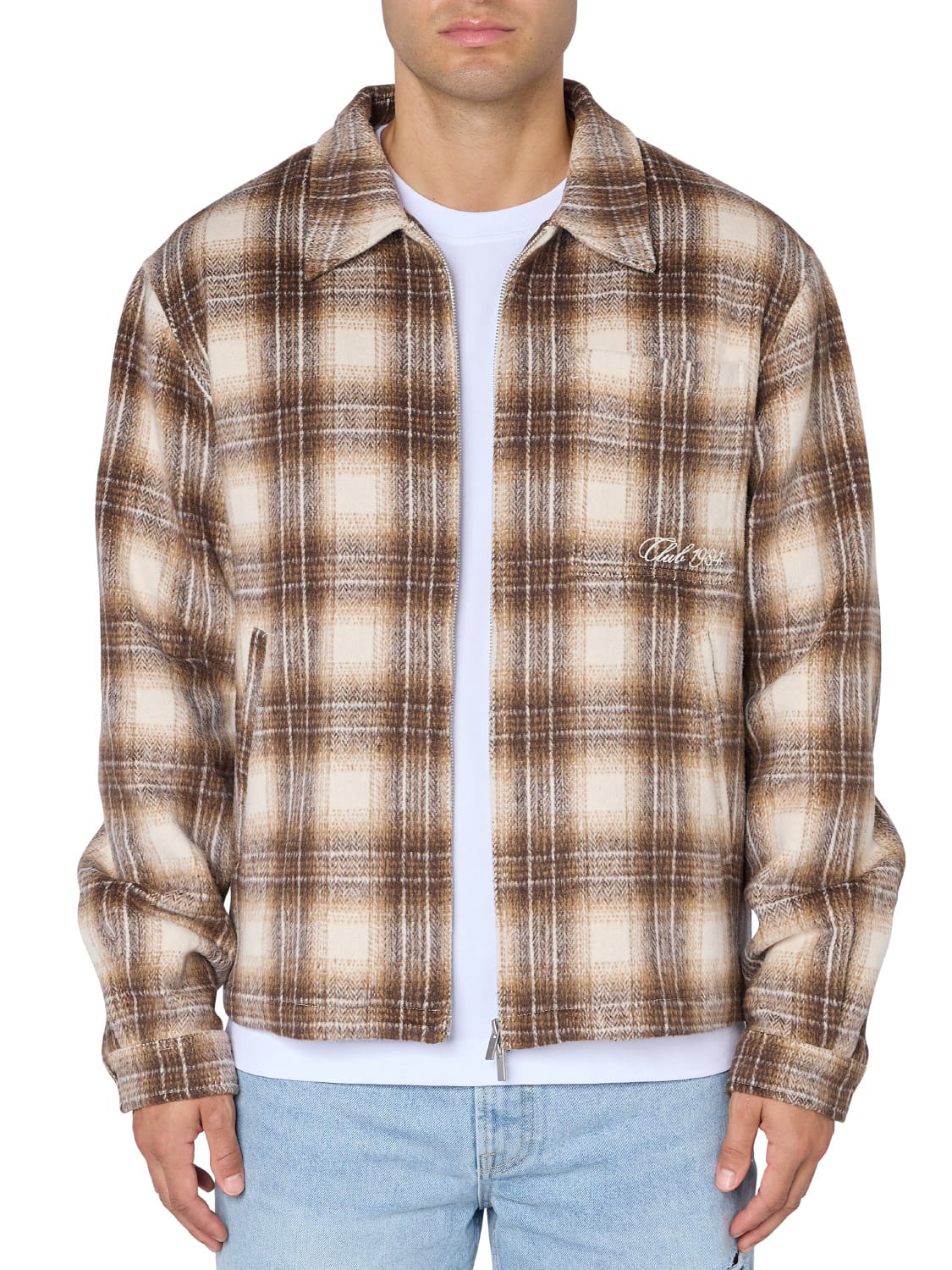 CLUB 1984. Club Checked Overshirt - Beige Shirt