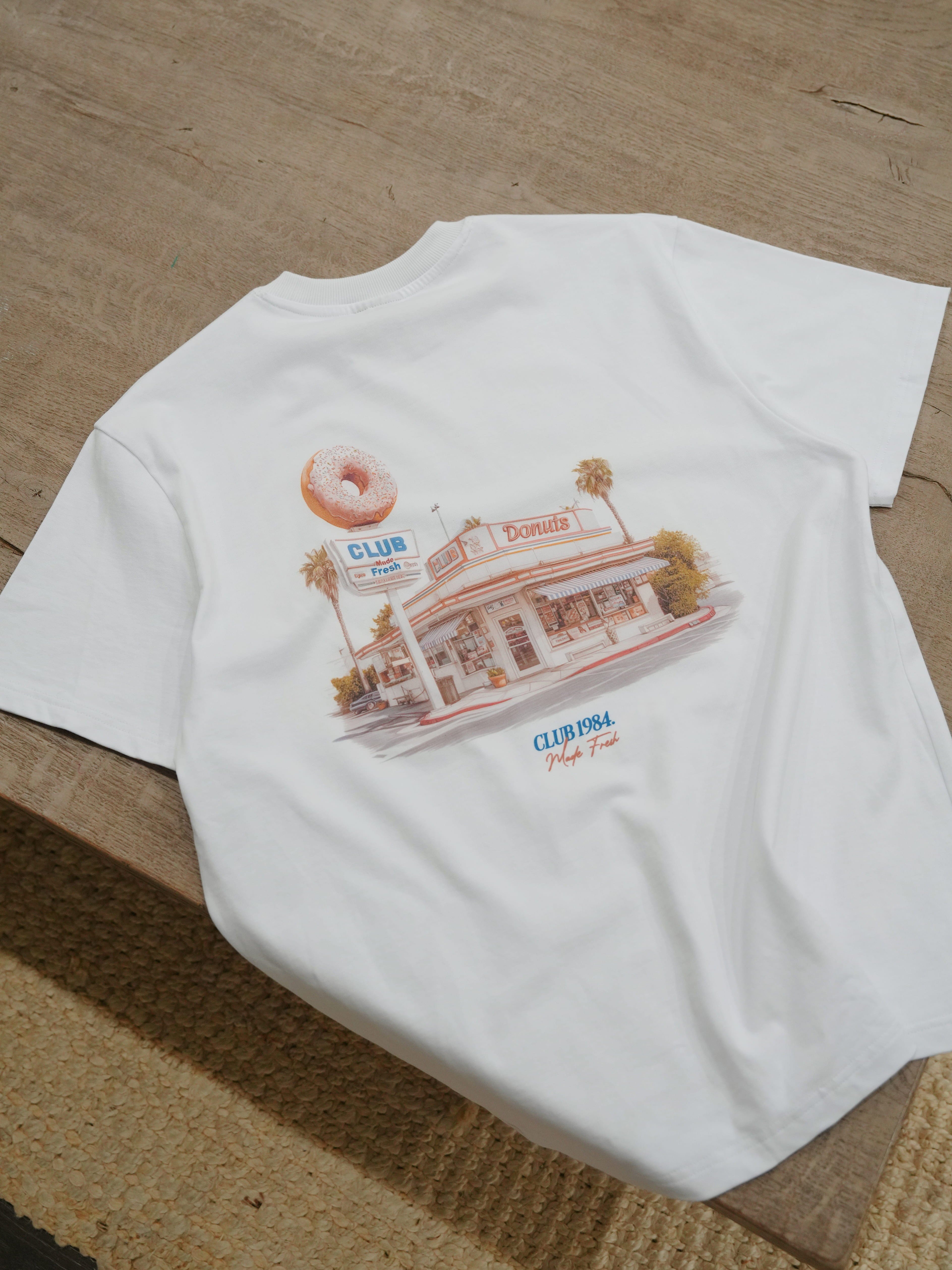 CLUB 1984. Club Donuts T-shirt - White T-Shirt