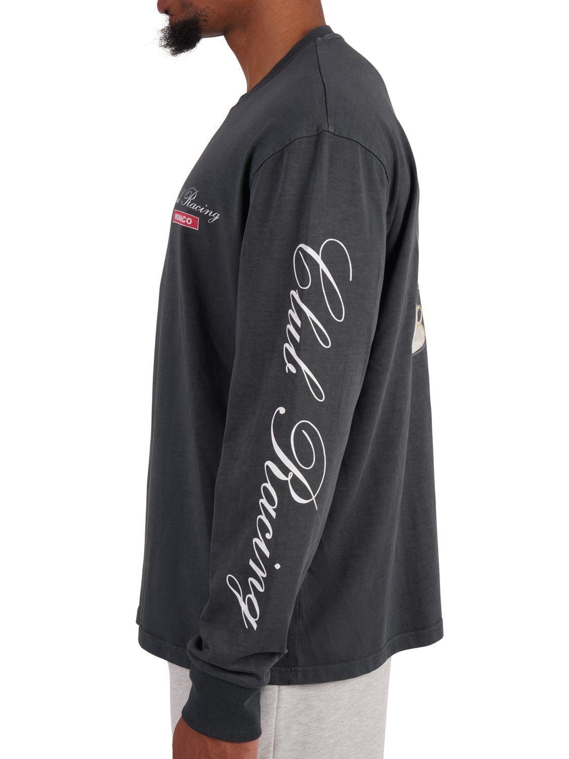 CLUB 1984. Club Racing Long Sleeve T-shirt - Washed Grey T-Shirt