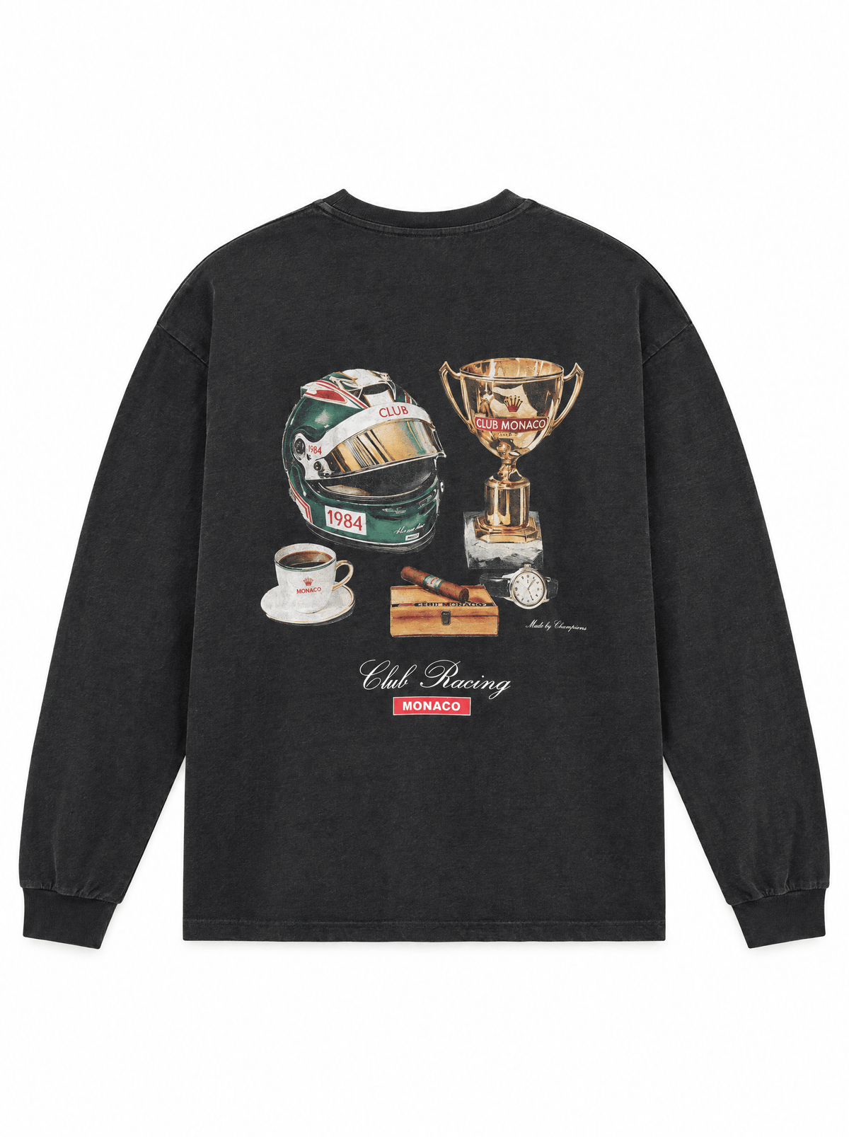 CLUB 1984. Club Racing LS T-shirt - Washed Grey T-Shirt