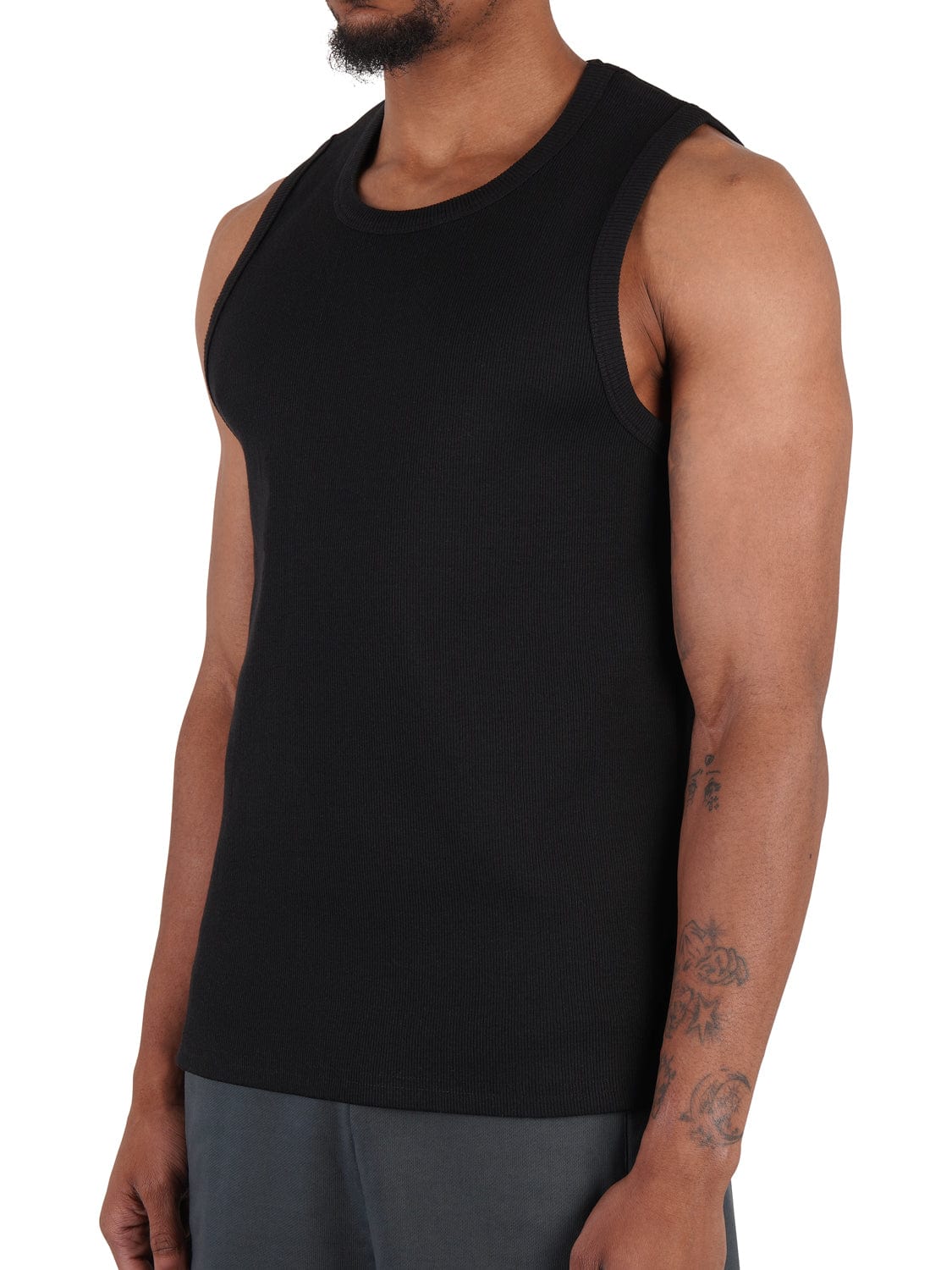 CLUB 1984. Club Ribbed Vest - Black Vest