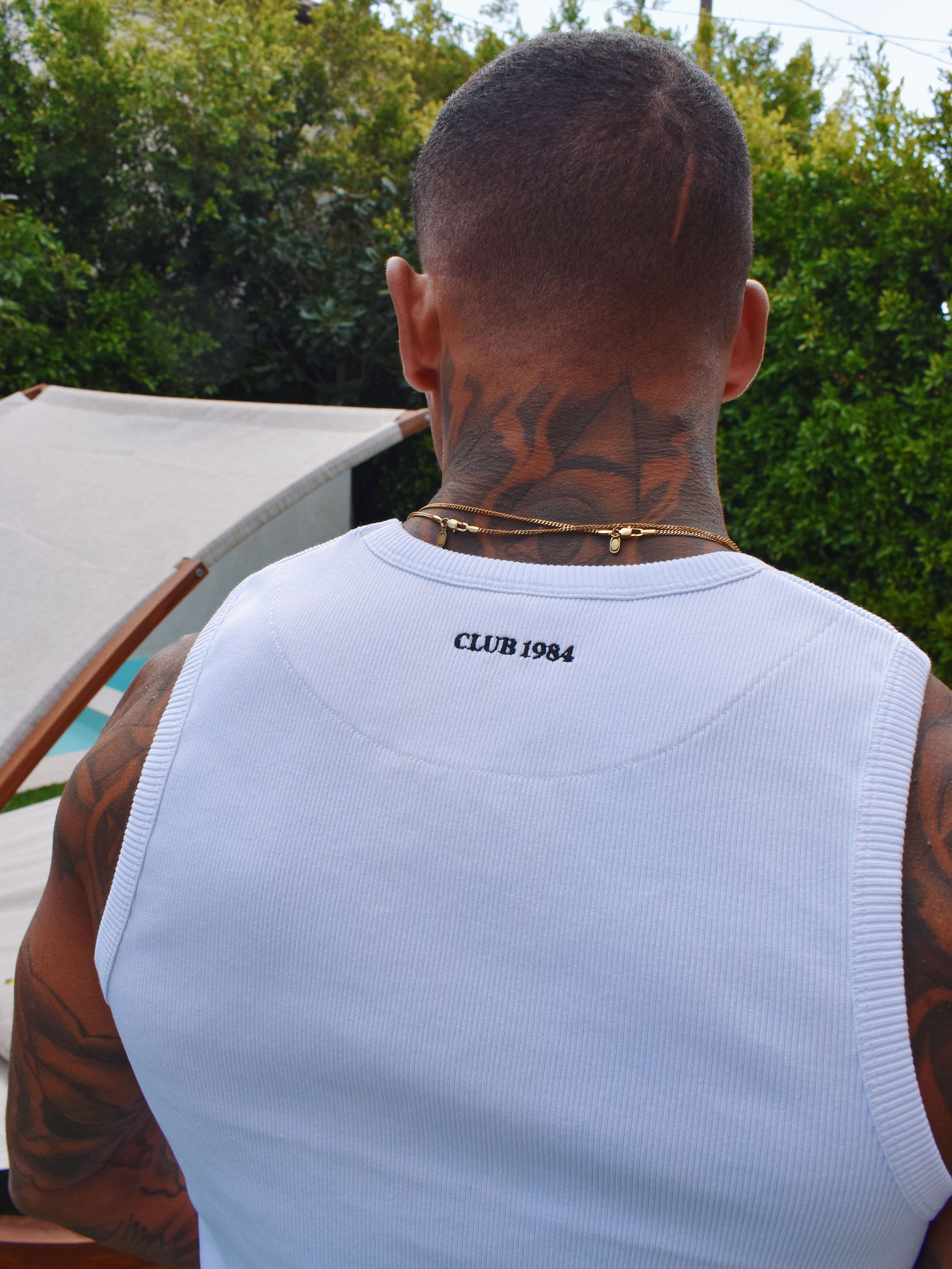 CLUB 1984. Club Ribbed Vest - White Vest