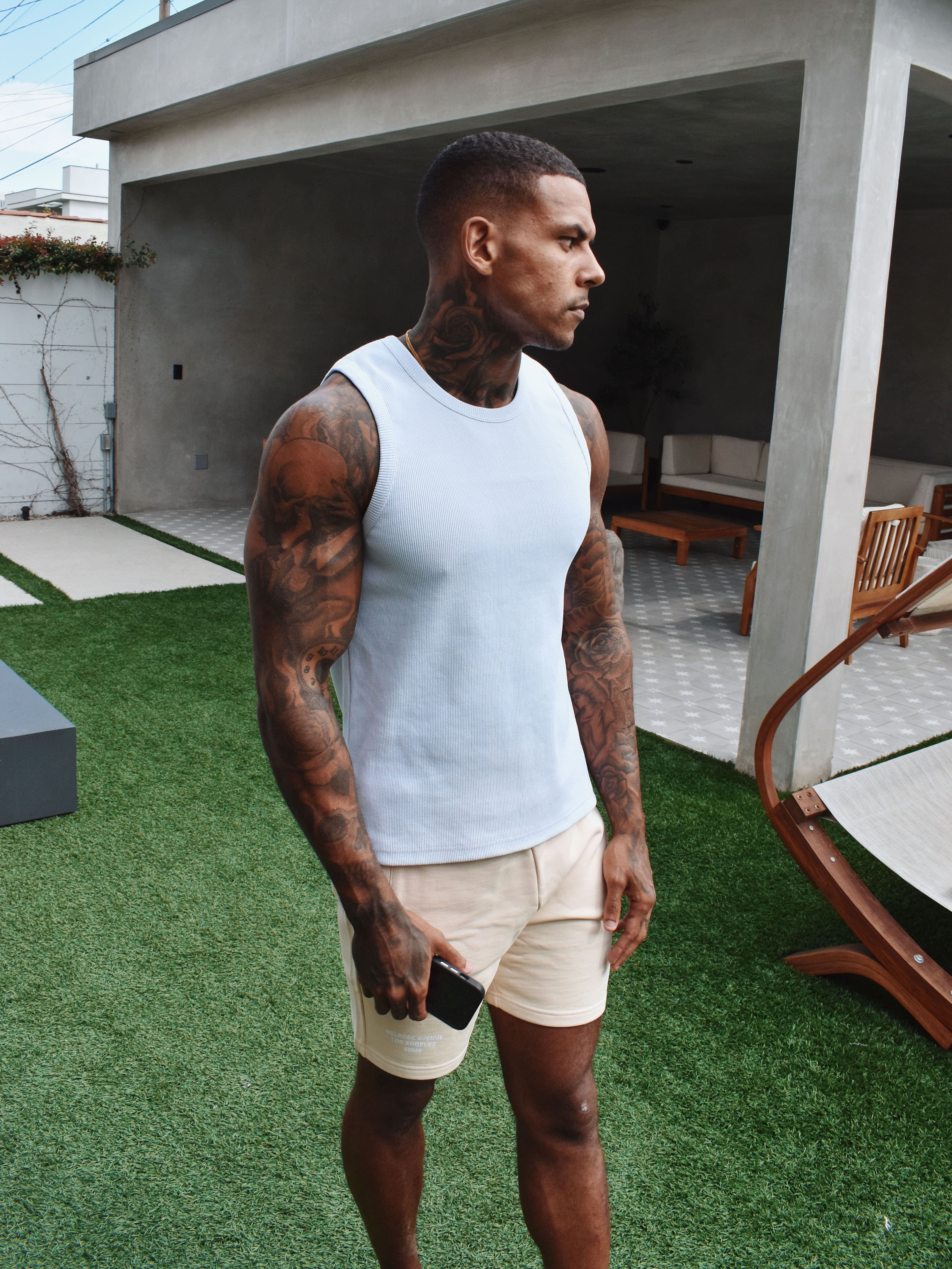 CLUB 1984. Club Ribbed Vest - White Vest