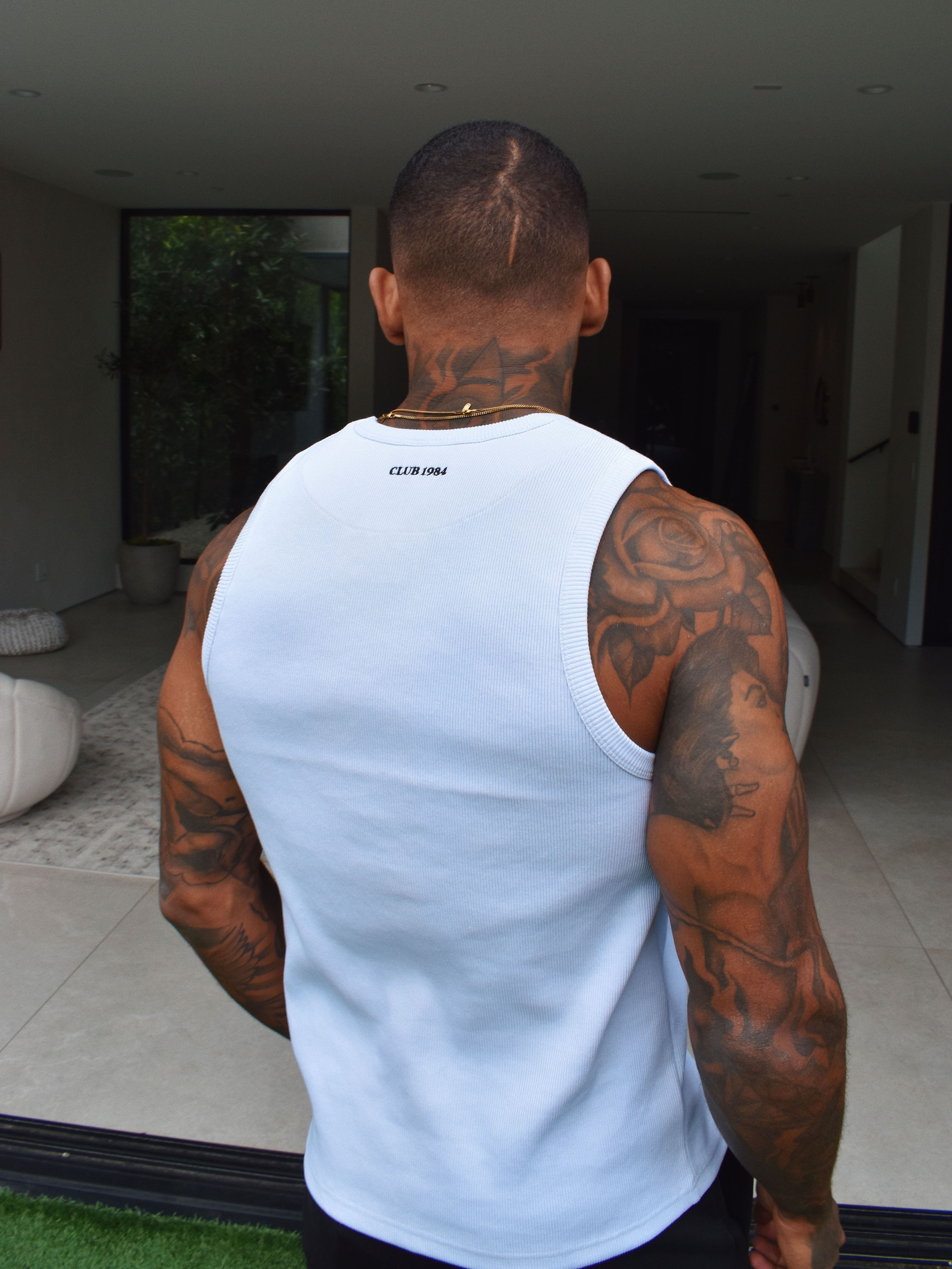 CLUB 1984. Club Ribbed Vest - White Vest