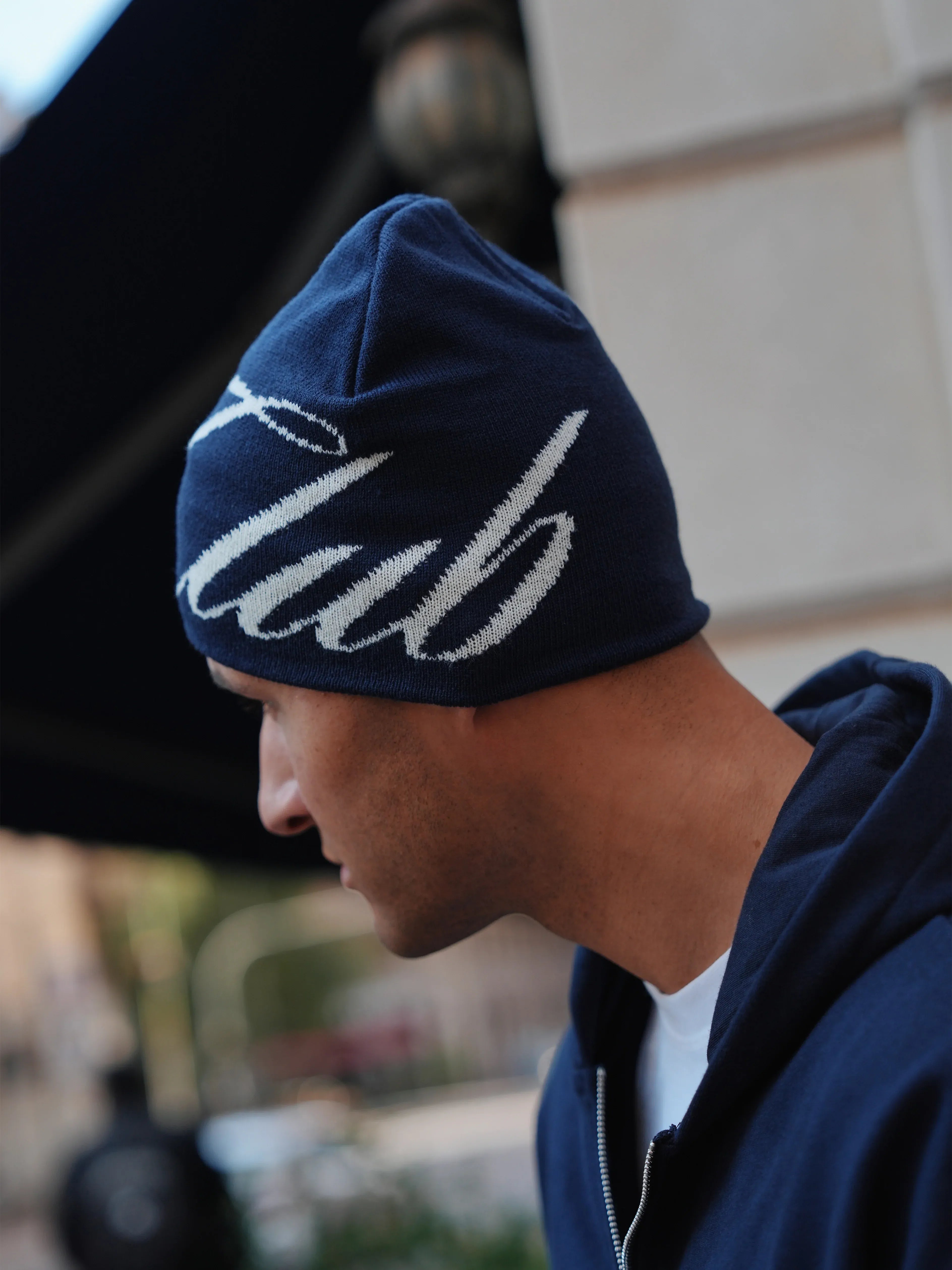 CLUB 1984. Club Script Beanie - Navy Accessories 1984-2025-154-10