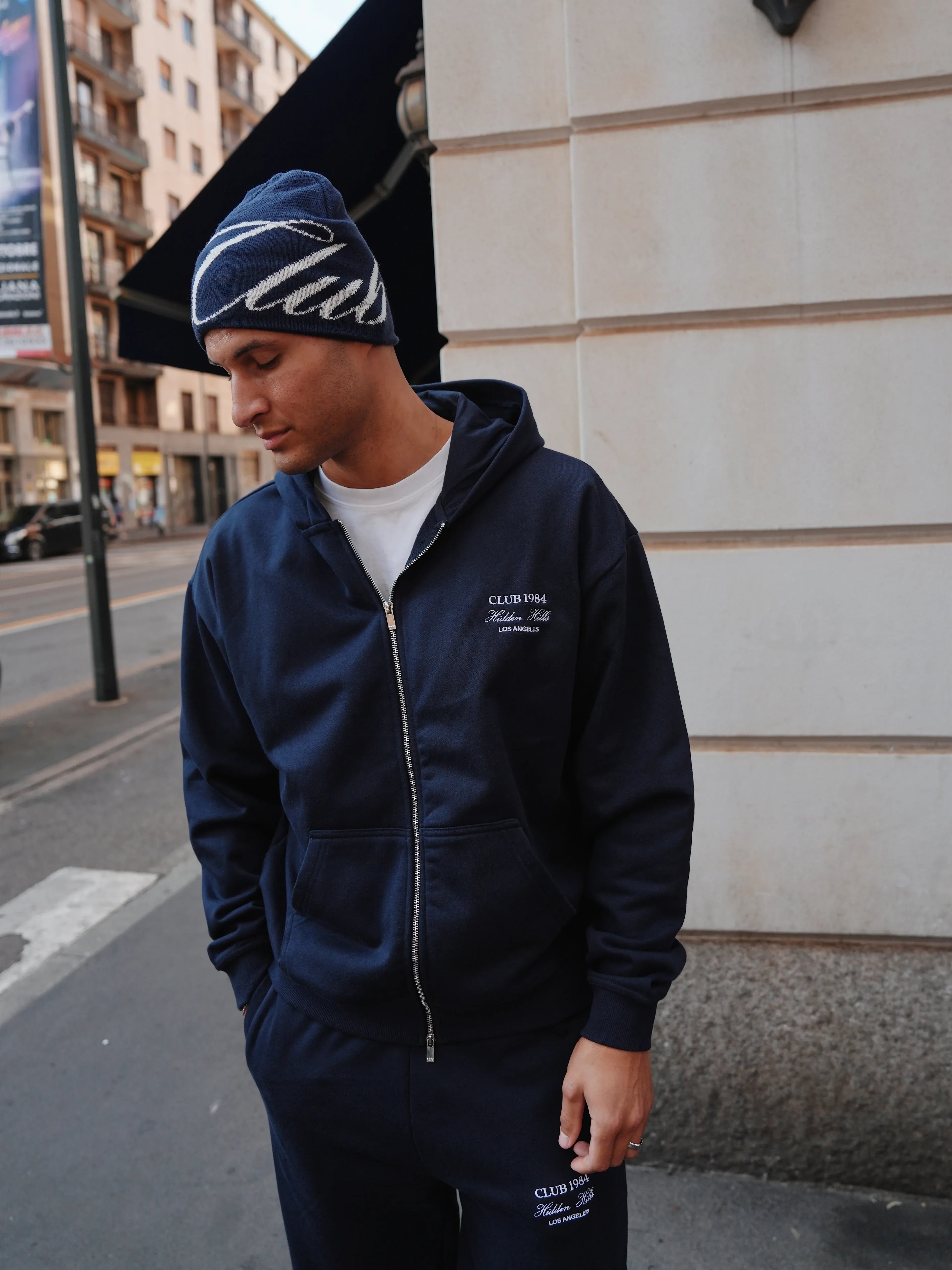 CLUB 1984. Club Script Beanie - Navy Accessories 1984-2025-154-10