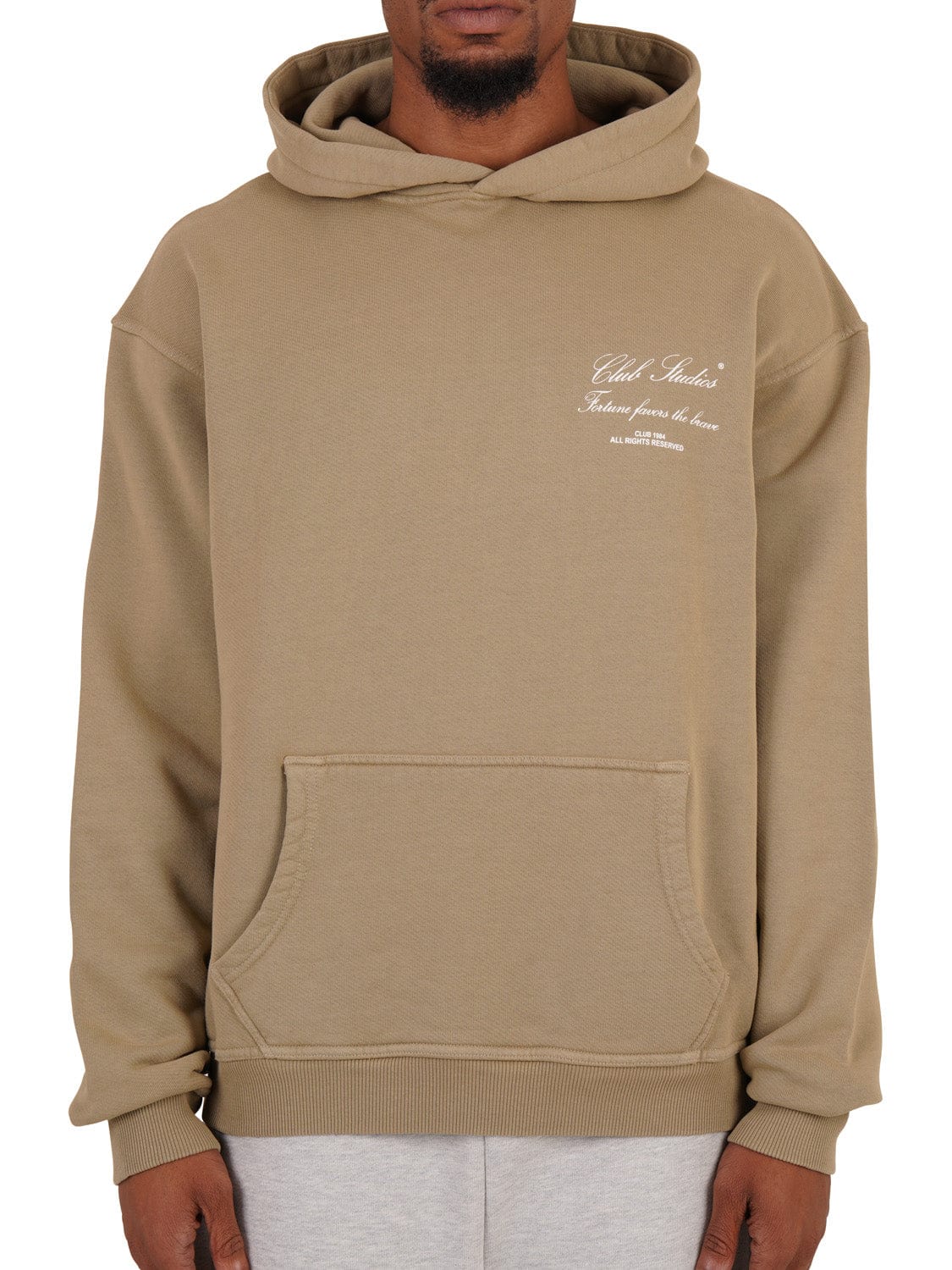 CLUB 1984. Club Studios Hoodie - Dark Taupe Hoodie