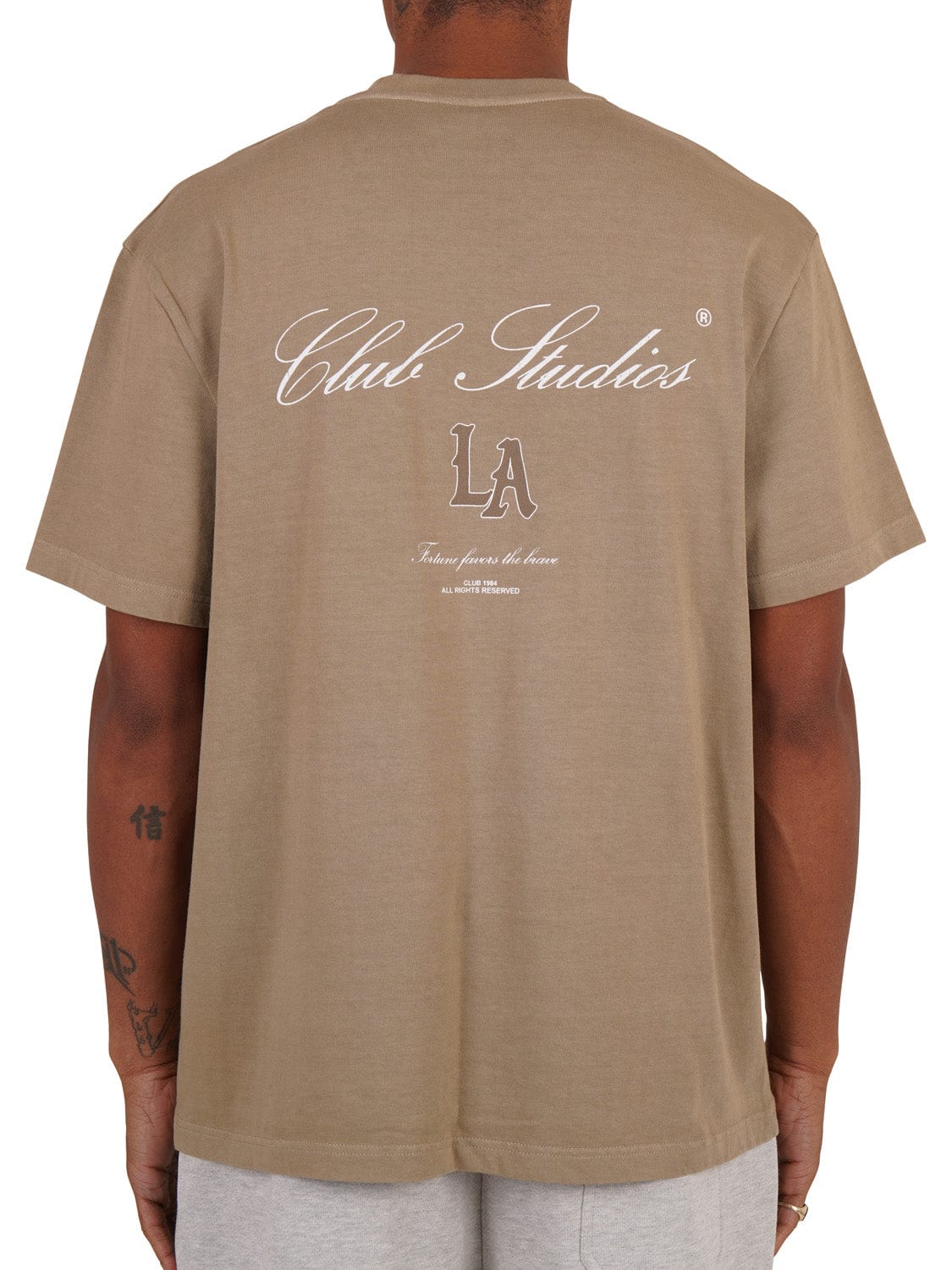 CLUB 1984. Club Studios T-shirt - Dark Taupe T-Shirt