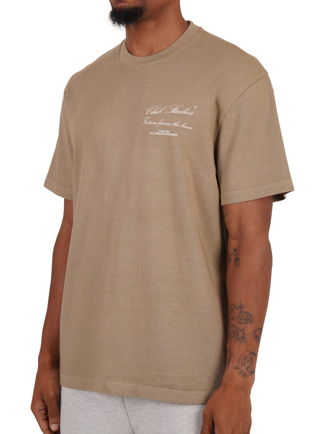 CLUB 1984. Club Studios T-shirt - Dark Taupe T-Shirt