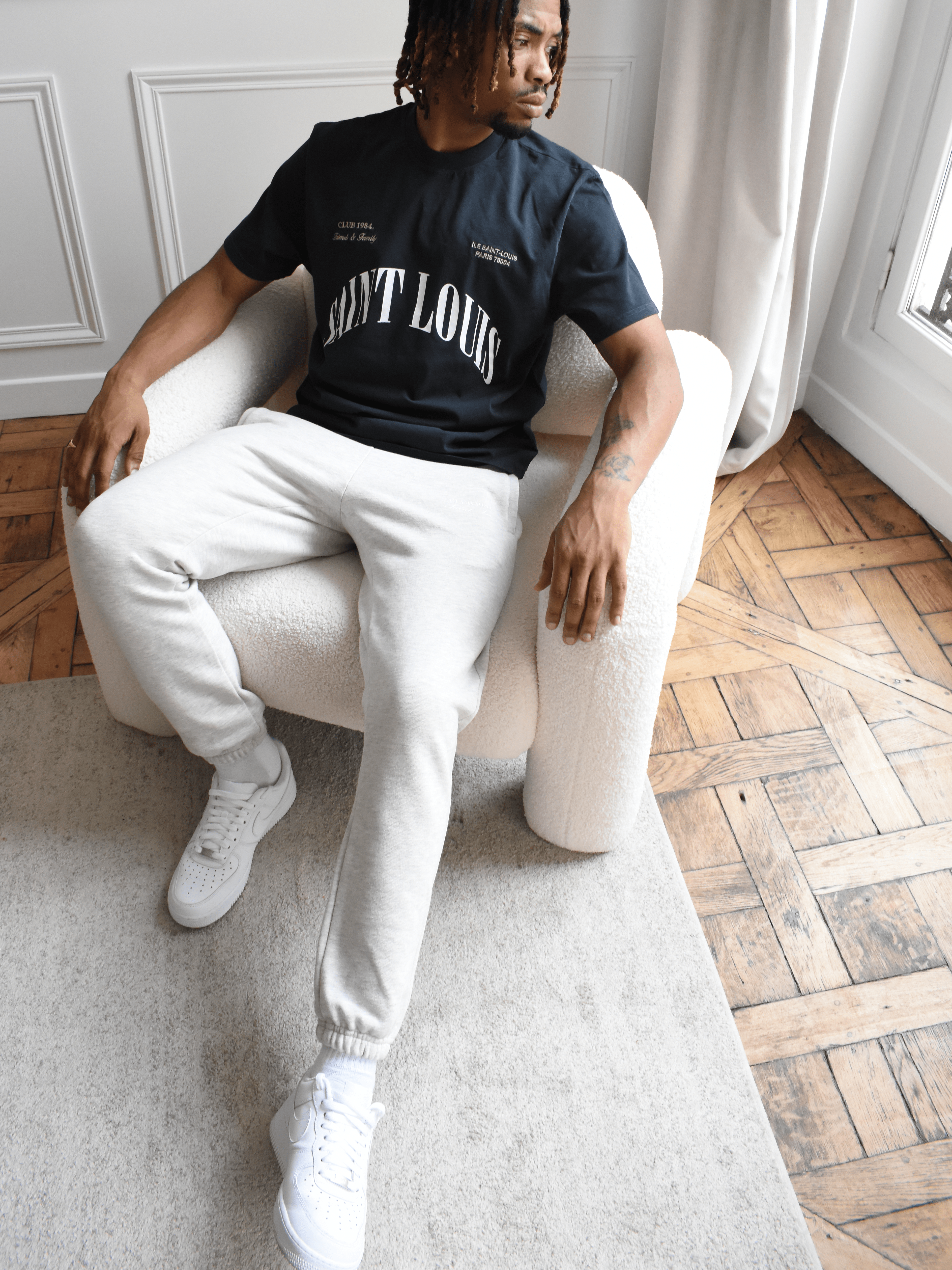 CLUB 1984. Essential Cuffed Sweatpants - Grey Sweatpants