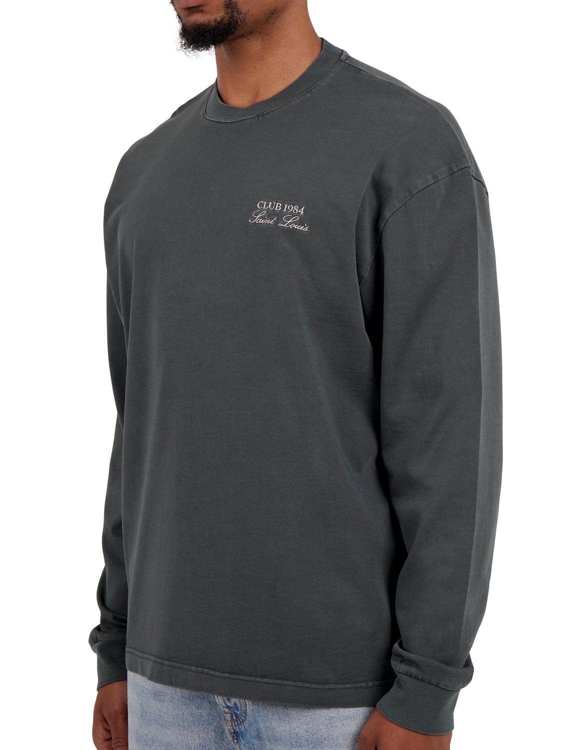 CLUB 1984. Essential Long Sleeve T-shirt - Washed Grey T-Shirt