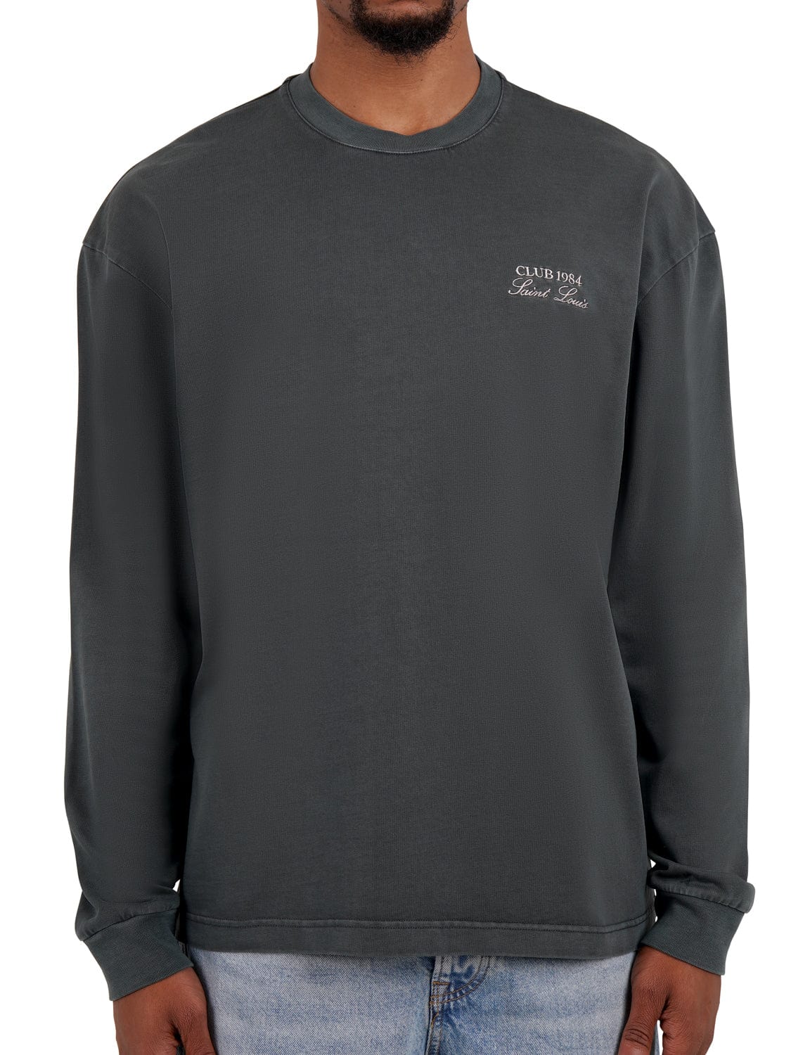 CLUB 1984. Essential Long Sleeve T-shirt - Washed Grey T-Shirt