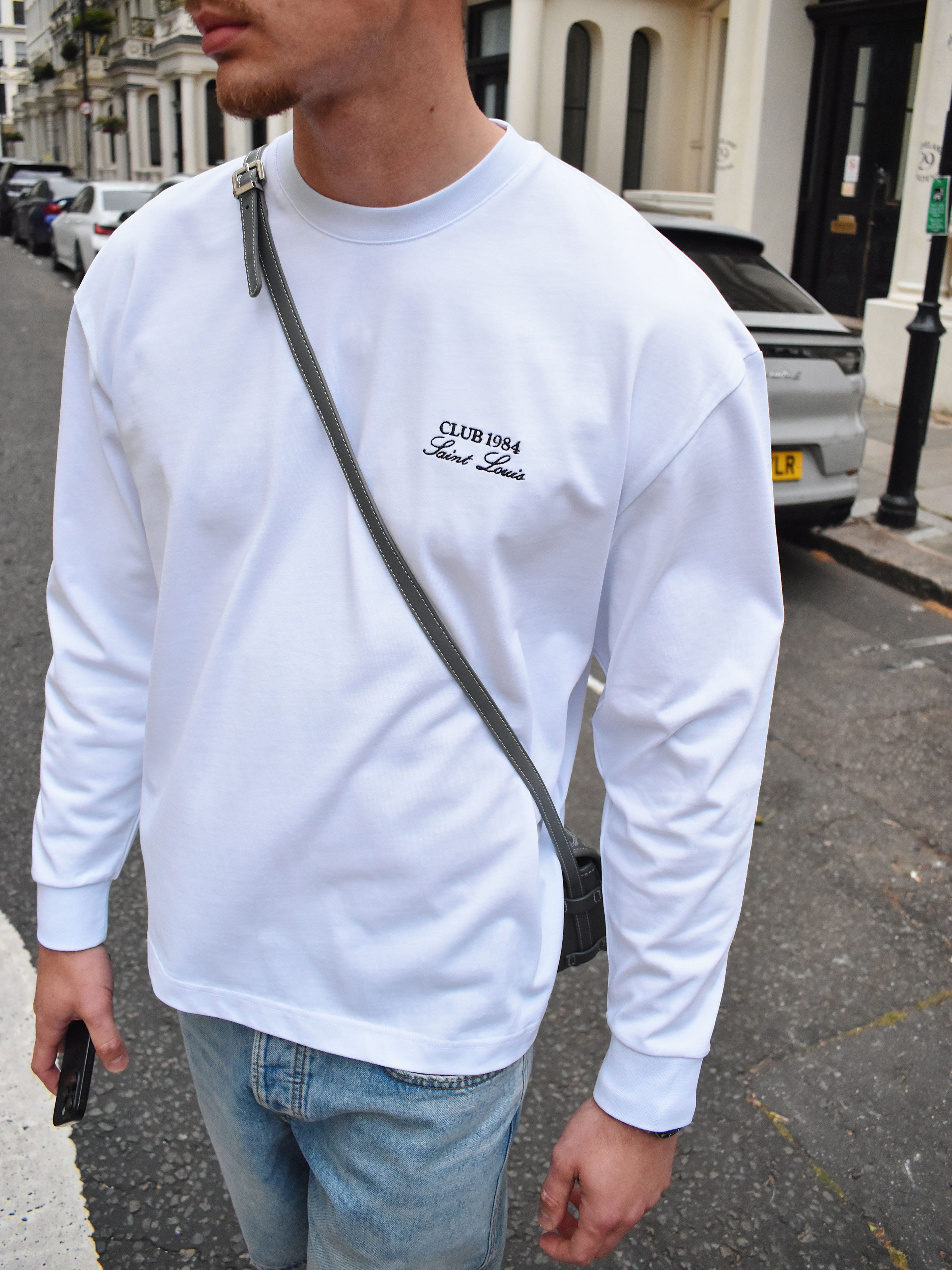 CLUB 1984. Essential Long Sleeve T-shirt - White T-Shirt