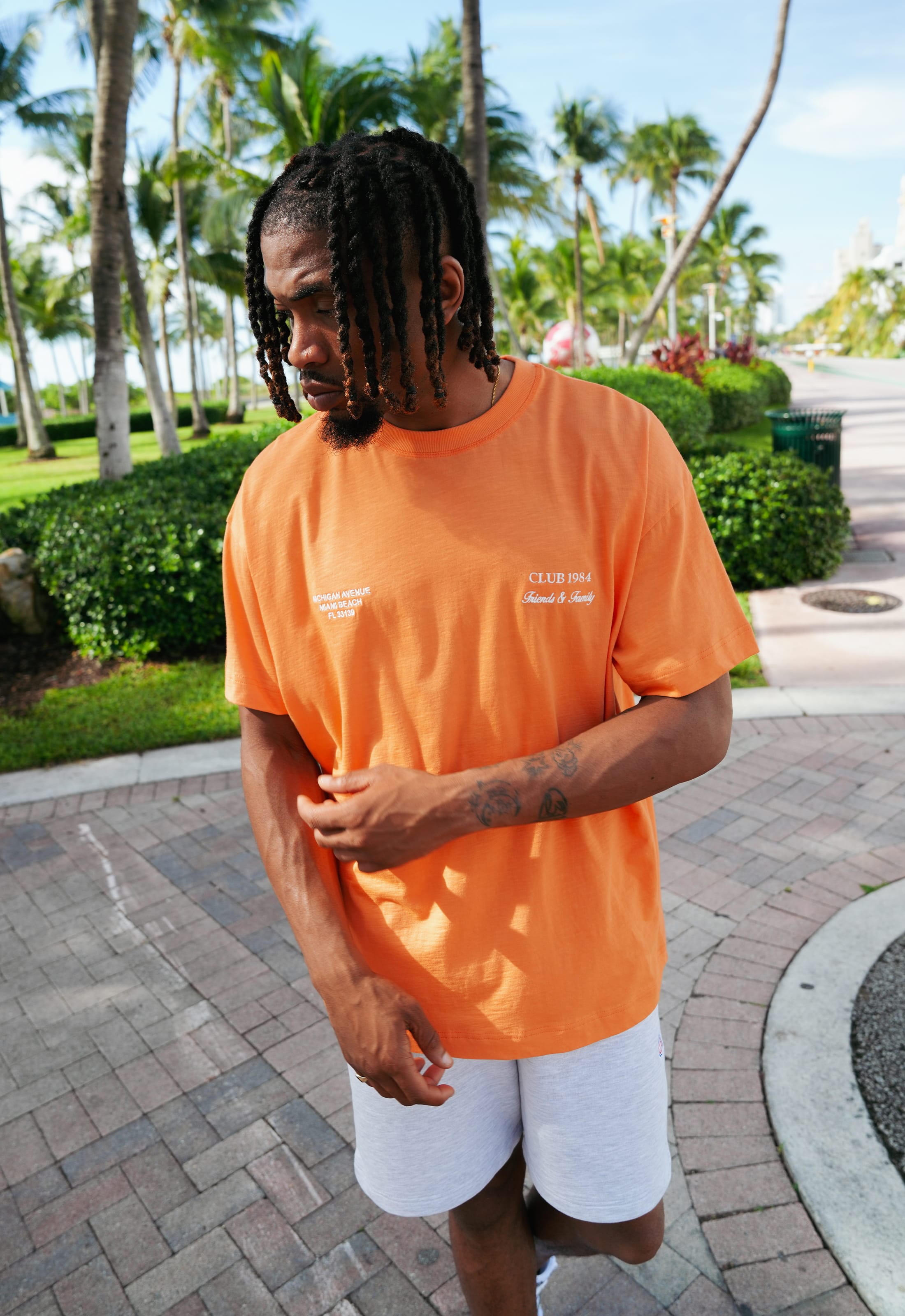 CLUB 1984. F&F Miami T-shirt - Orange T-Shirt