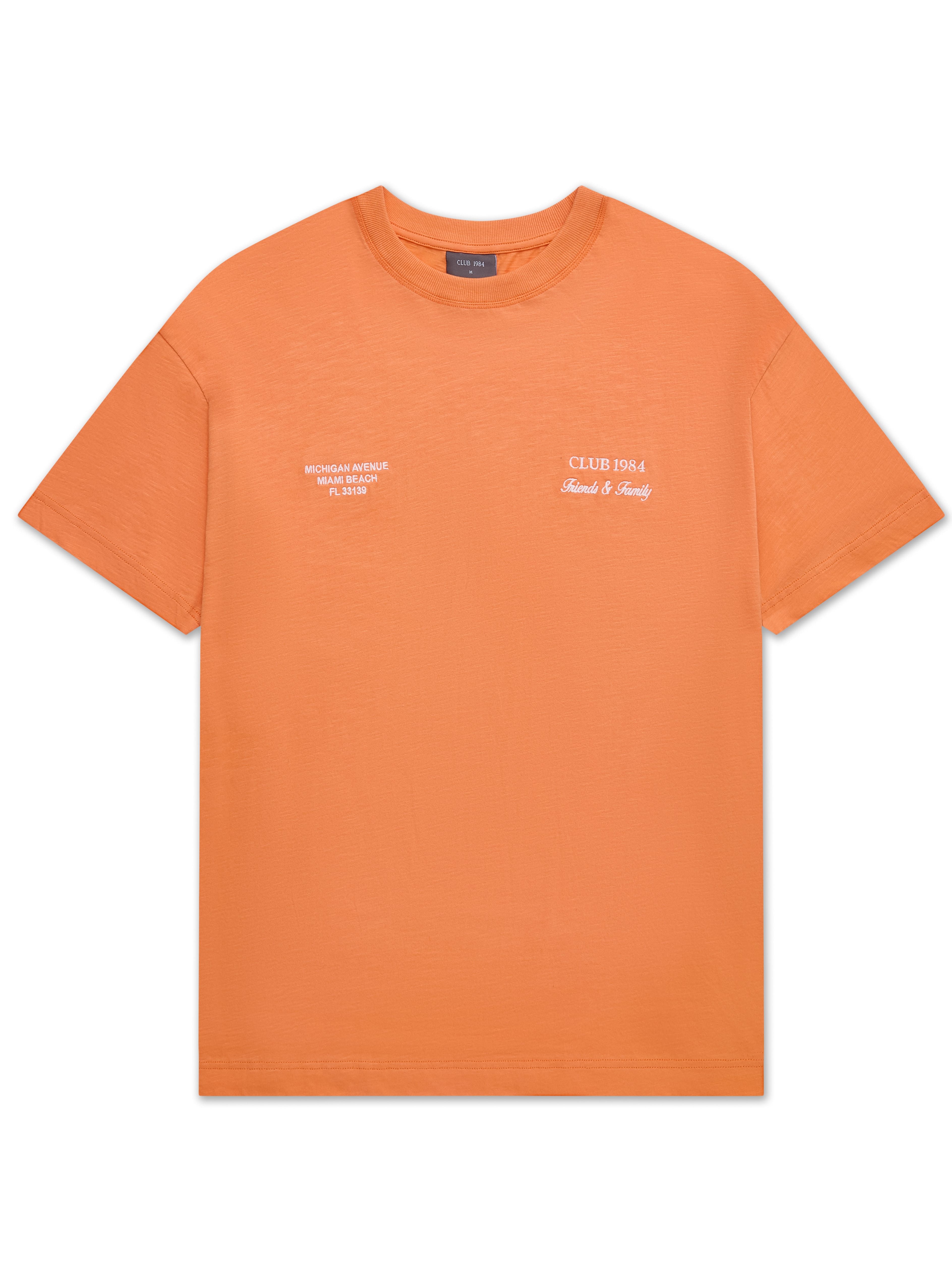 CLUB 1984. F&F Miami T-shirt - Orange T-Shirt