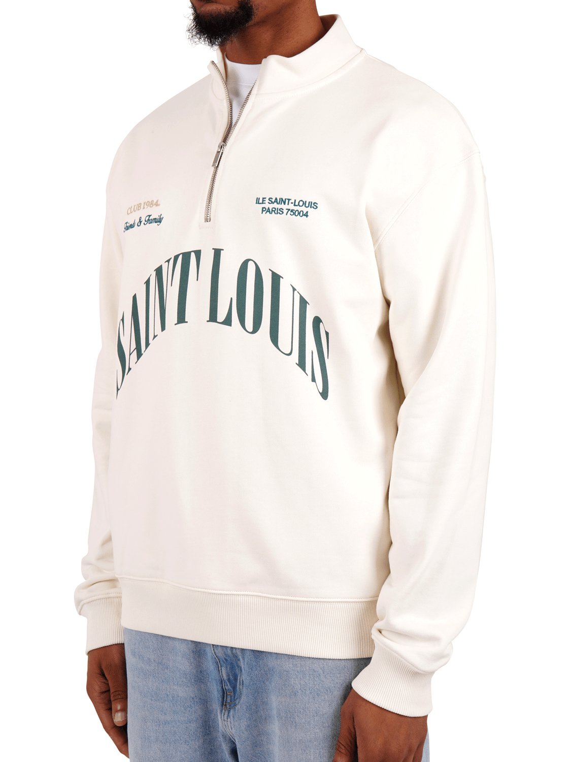 CLUB 1984. F&F Saint Louis 1/4 Zip -Off White 1/4 zip