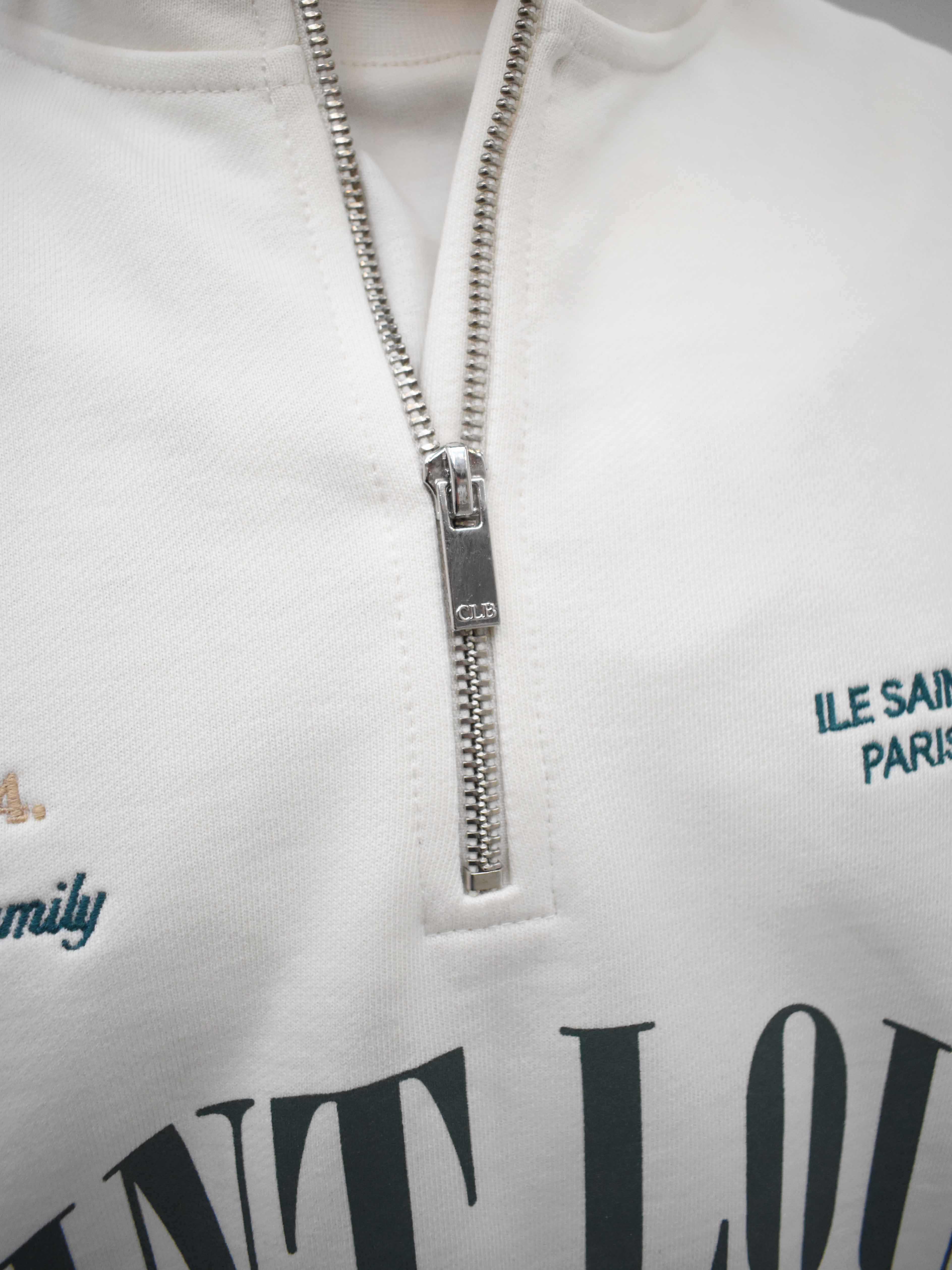 CLUB 1984. F&F Saint Louis 1/4 Zip -Off White 1/4 zip