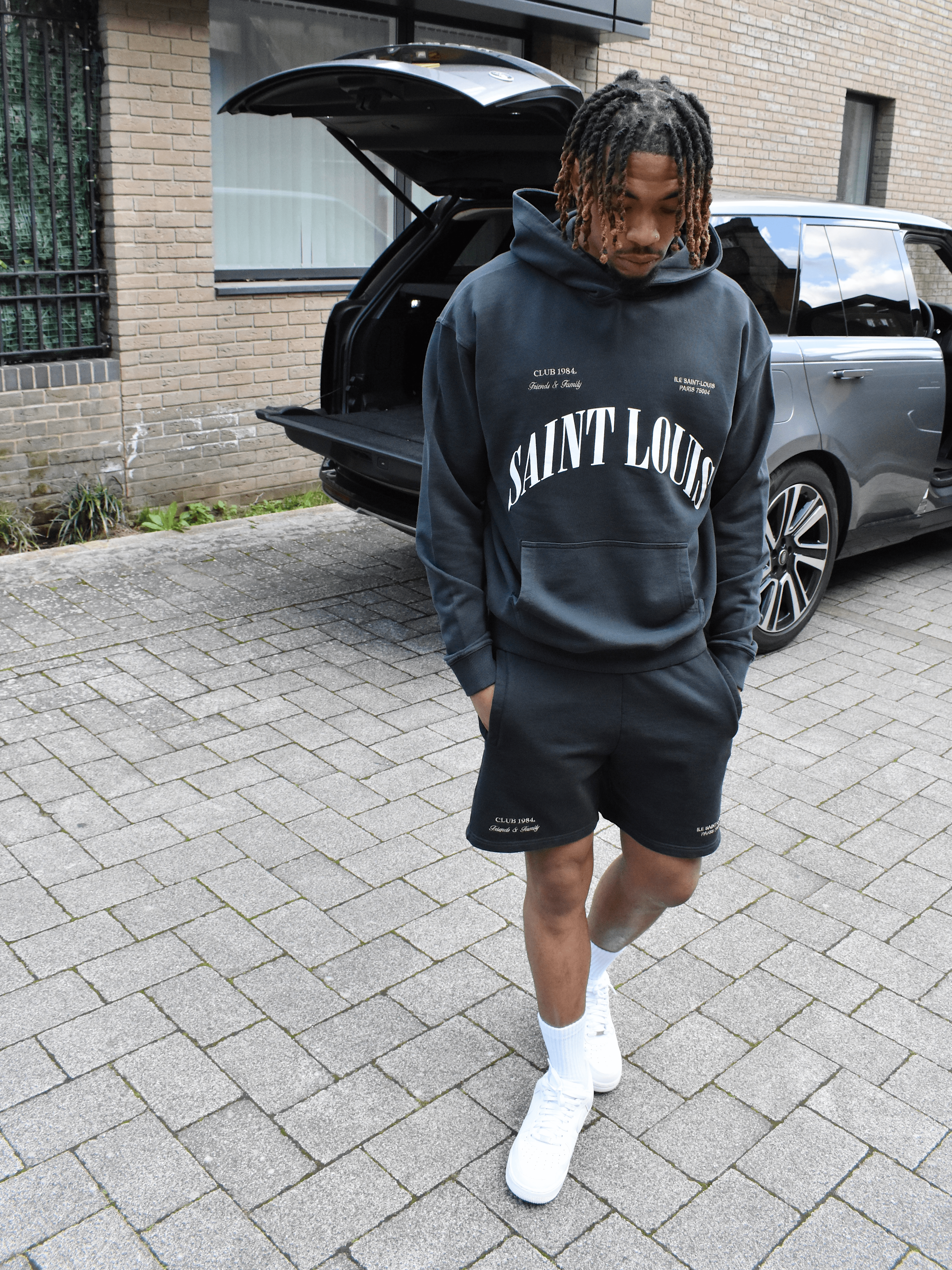 CLUB 1984. F&F Saint Louis Hoodie - Washed Black Hoodie