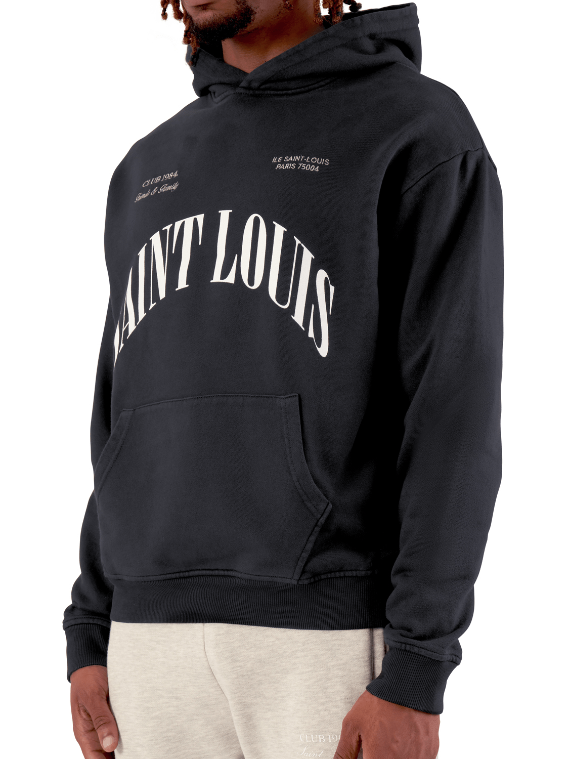 CLUB 1984. F&F Saint Louis Hoodie - Washed Black Hoodie