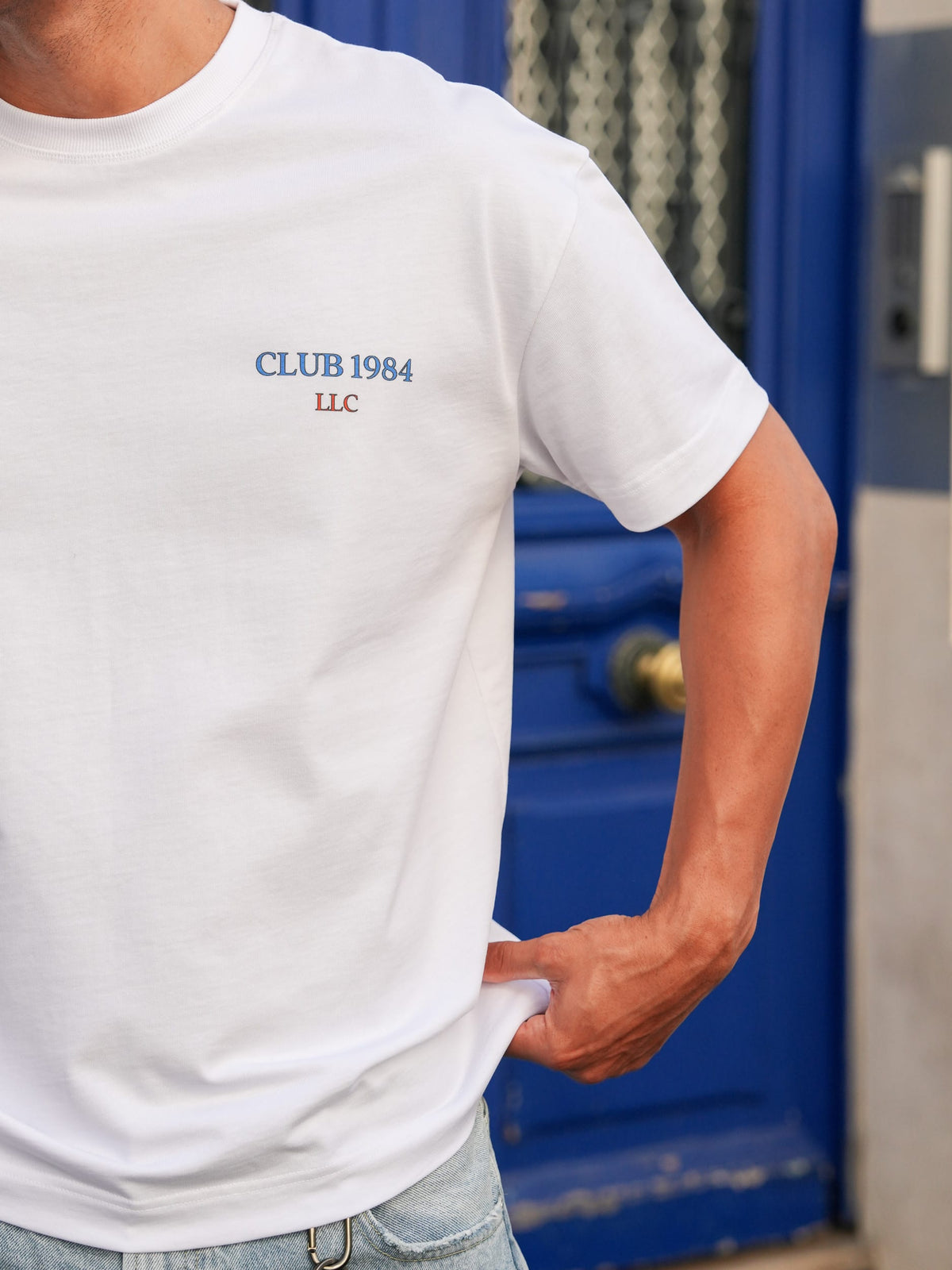 CLUB 1984. Henry T-shirt - White T-Shirt
