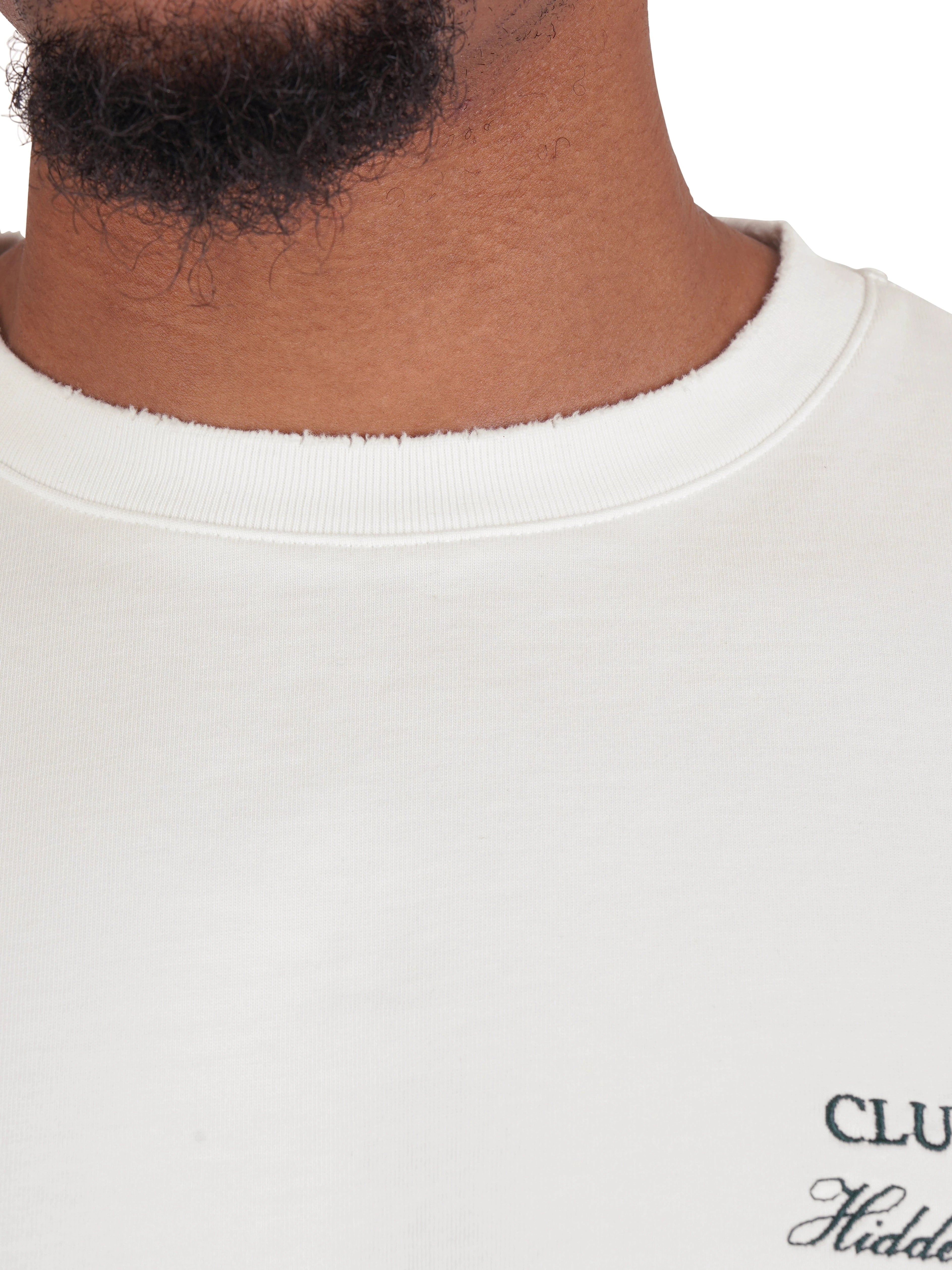 CLUB 1984. Hidden Hills Distressed T-Shirt - Off White T-Shirt