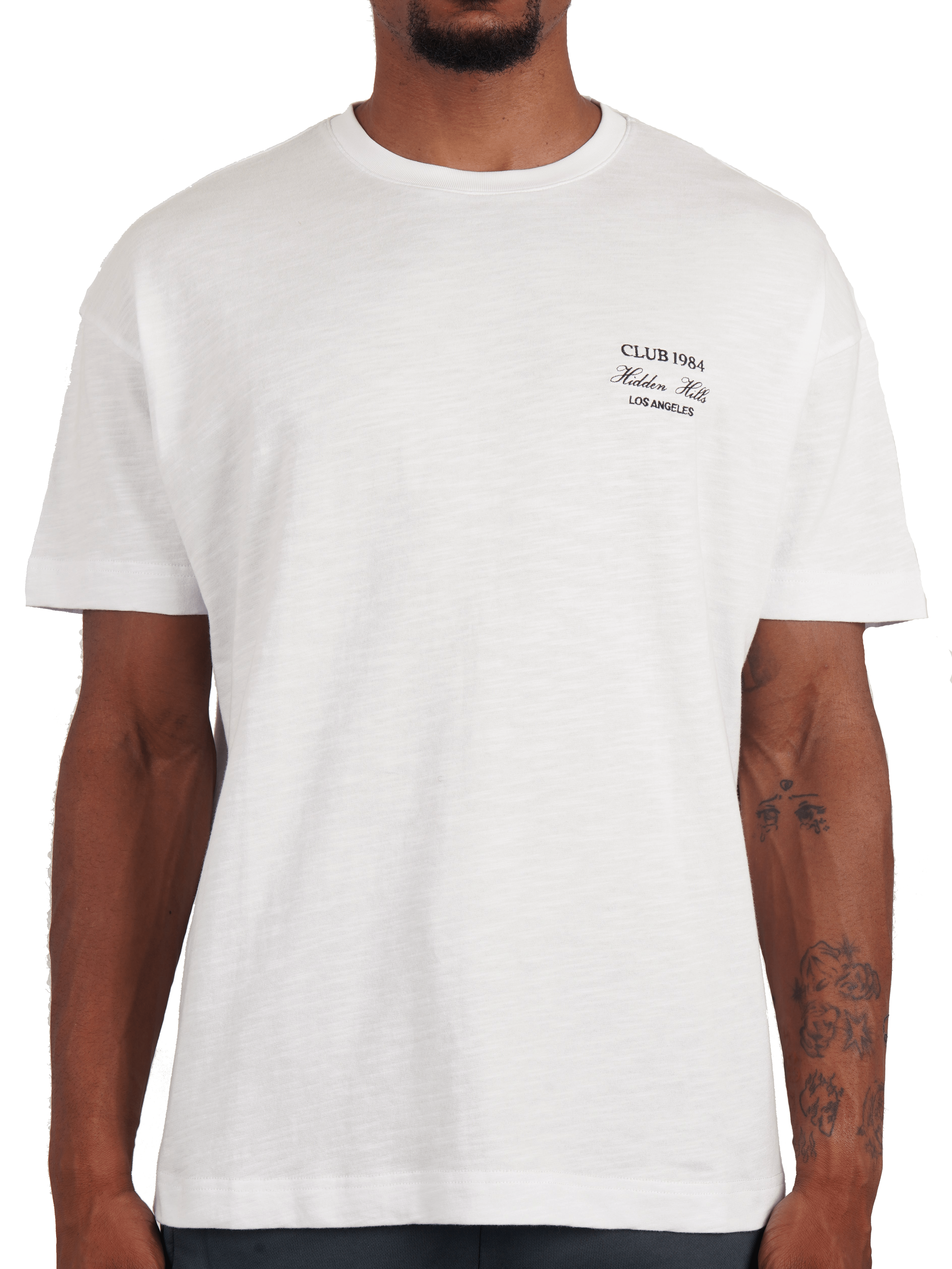 CLUB 1984. Hidden Hills Slub T-Shirt - Off White T-Shirt